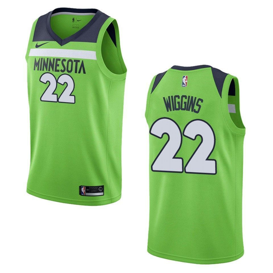 Men's Minnesota Timberwolves 22 Andrew Wiggins Statement Swingman Jersey - Green
