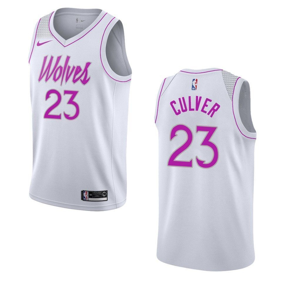 Men's Minnesota Timberwolves 23 Jarrett Culver Earned Swingman Jersey - White