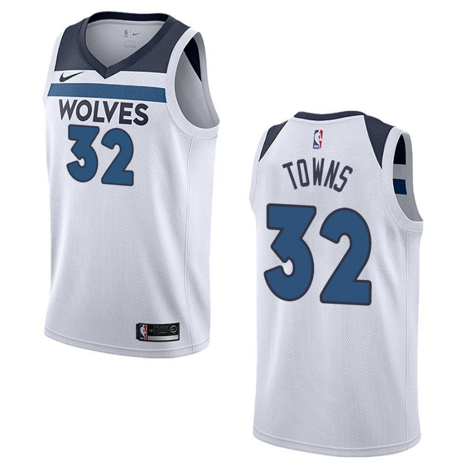 Men's Minnesota Timberwolves 32 Karl-anthony Towns Association Swingman Jersey - White