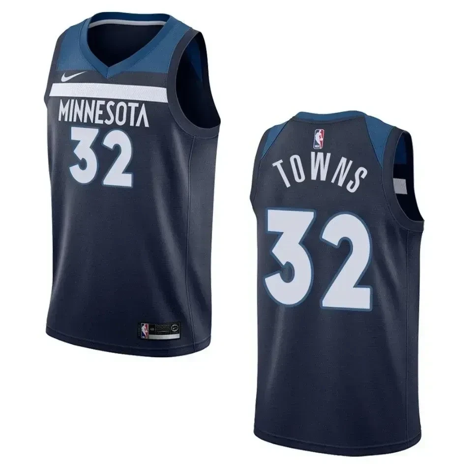 Men's Minnesota Timberwolves 32 Karl-anthony Towns Icon Swingman Jersey - Navy