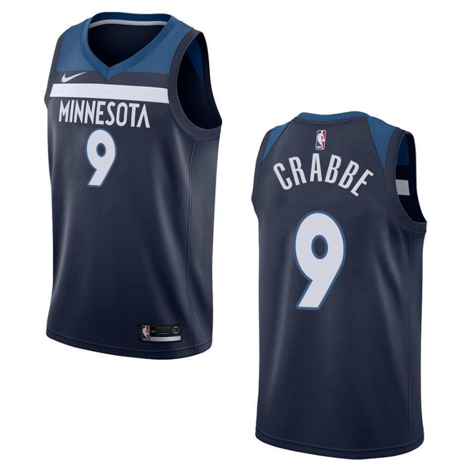 Men's Minnesota Timberwolves 9 Allen Crabbe Icon Swingman Jersey - Navy