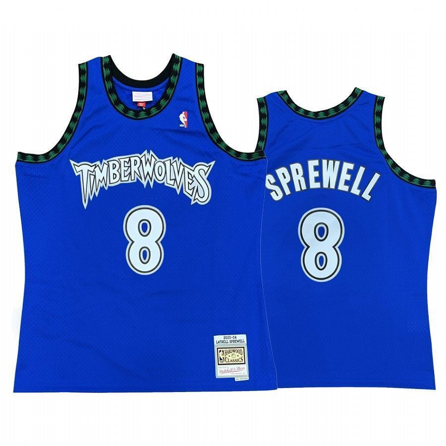 Men's Minnesota Timberwolves Latrell Sprewell 8 Hardwood Classics Jersey