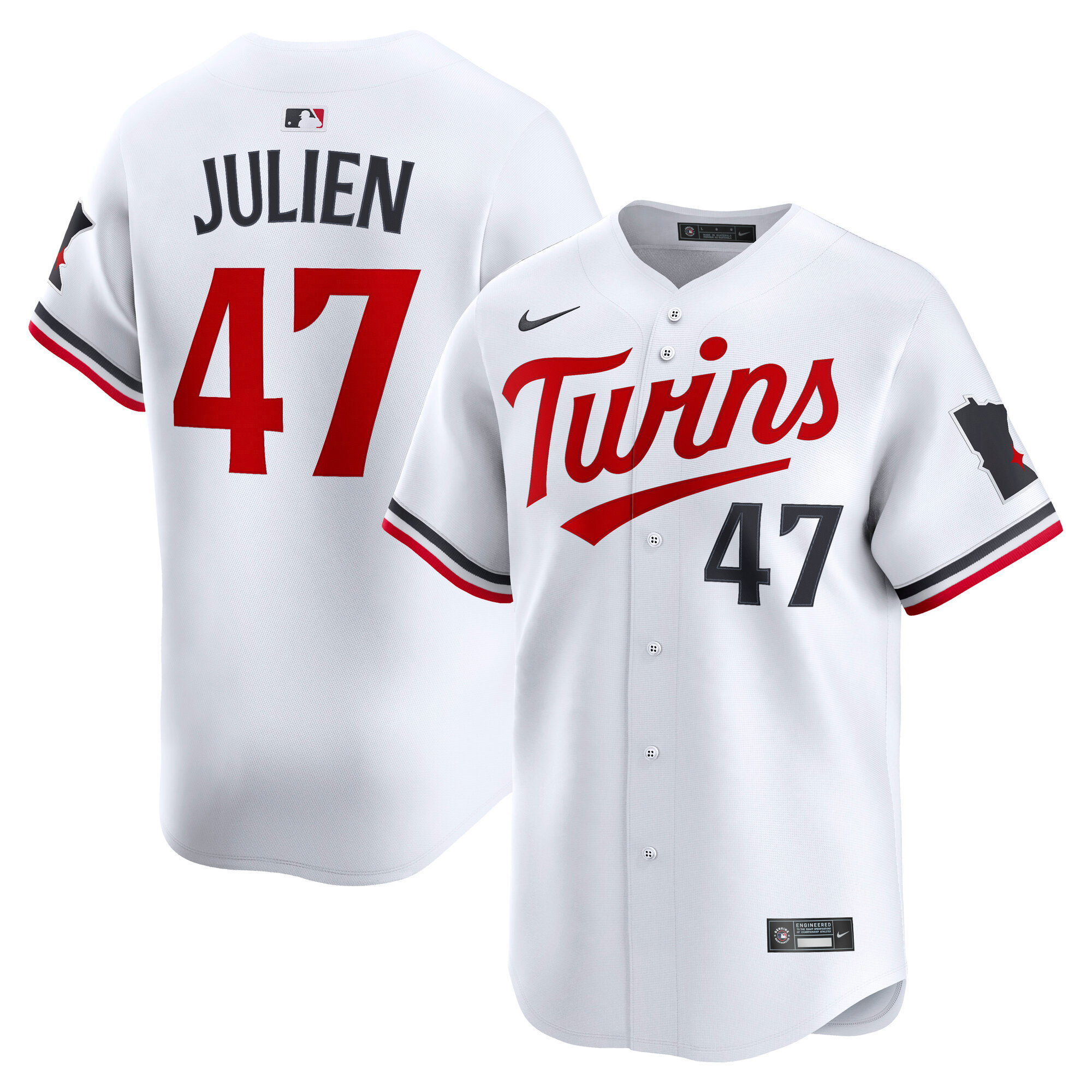 Men's Minnesota Twins Edouard Julien White Home Limited Player Jersey
