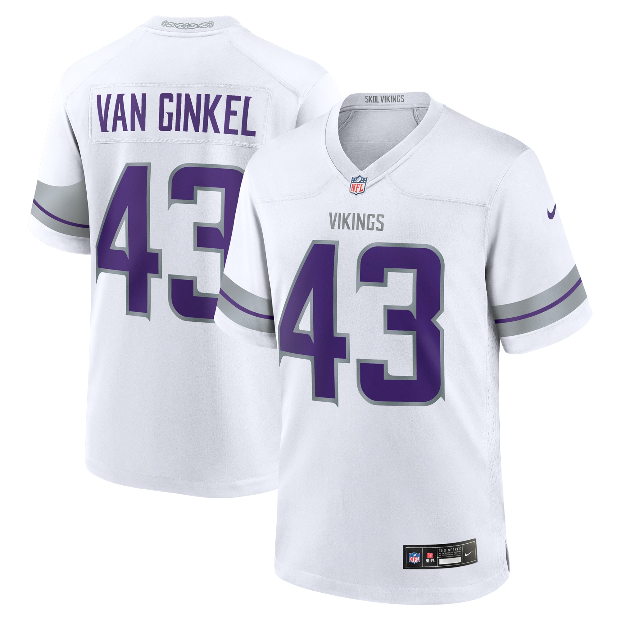 Men's Minnesota Vikings Andrew Van Ginkel White Alternate Game Jersey Js8786