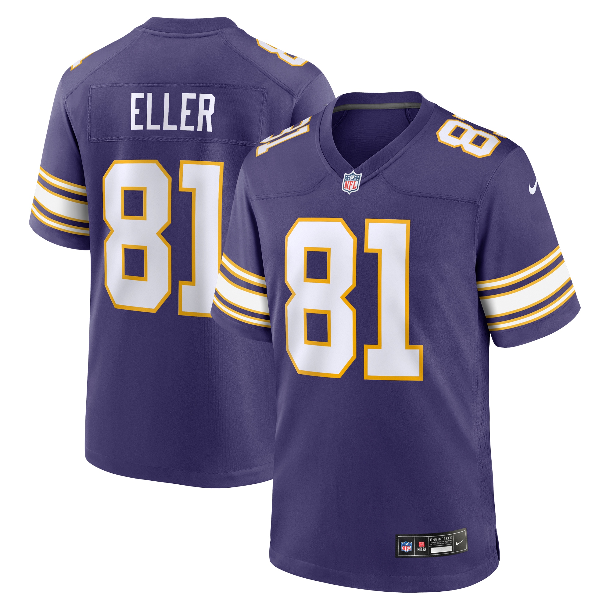 Men's Minnesota Vikings Carl Eller Purple Classic Retired Player Jersey Js5584