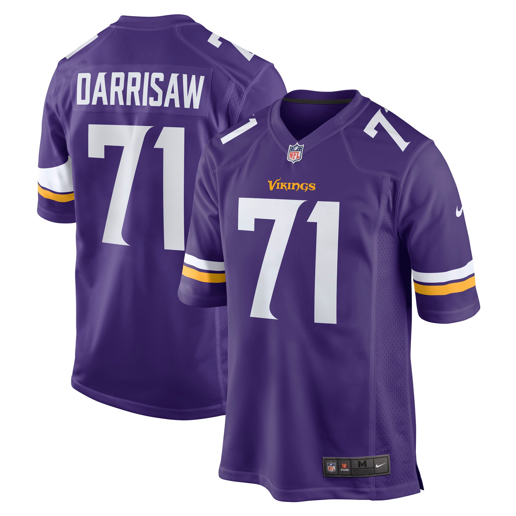 Men's Minnesota Vikings Christian Darrisaw Purple Game Jersey Js6517