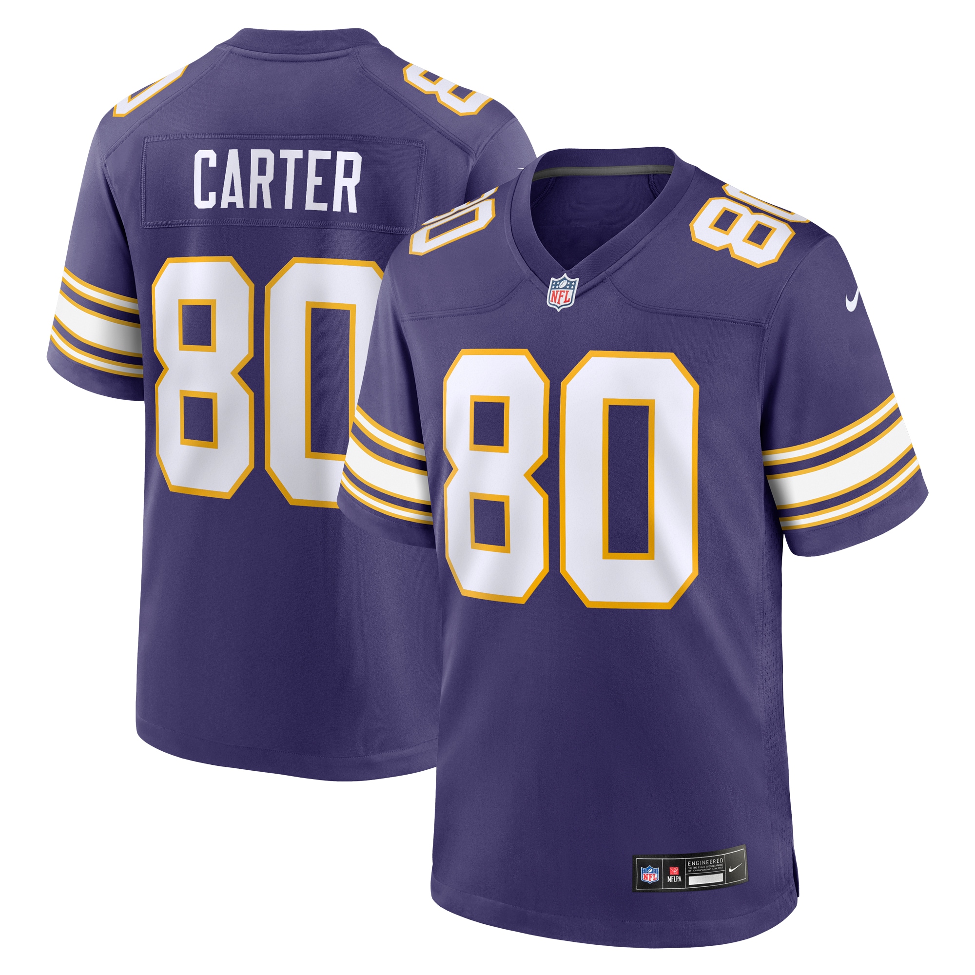 Men's Minnesota Vikings Cris Carter Purple Classic Retired Player Game Jersey Js4097