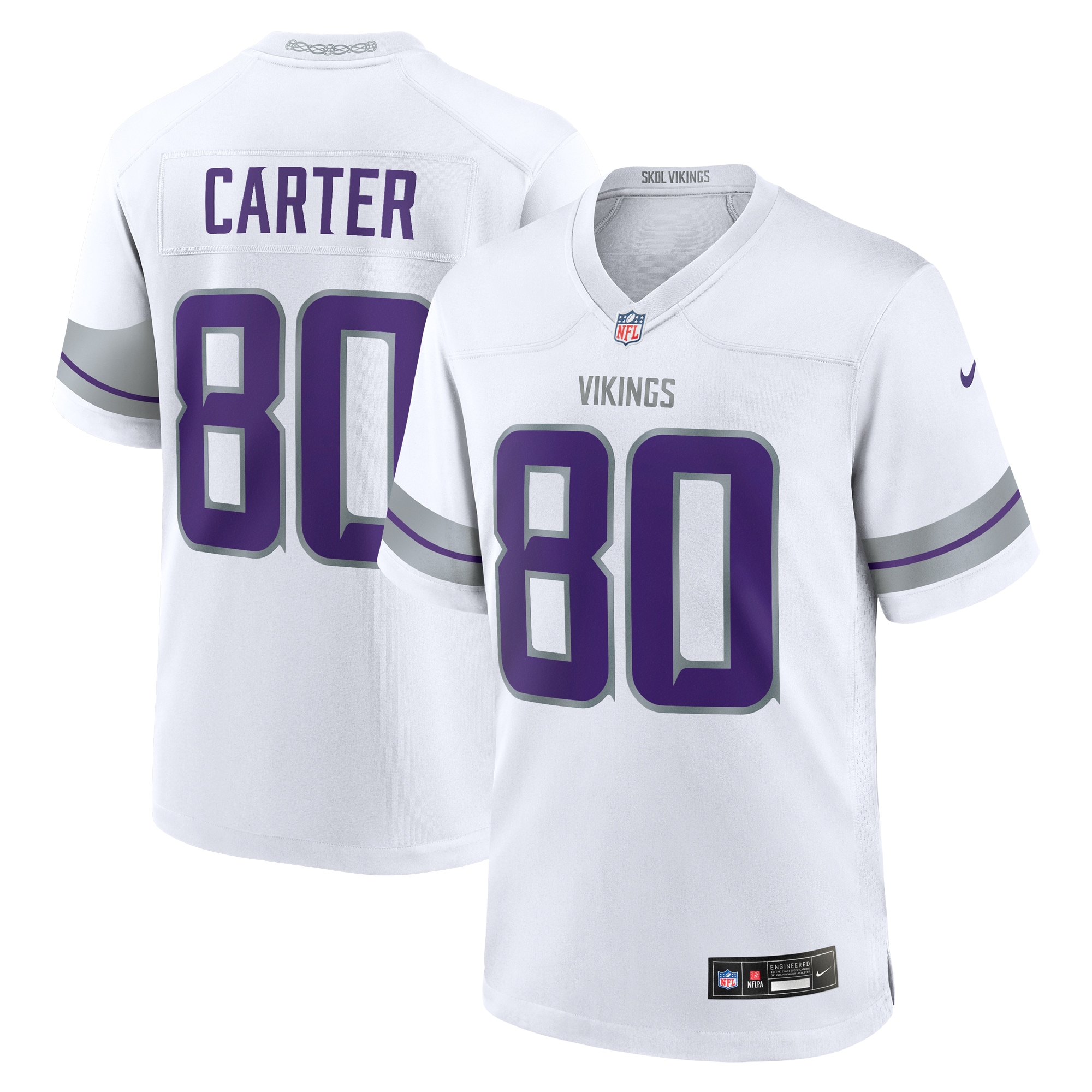 Men's Minnesota Vikings Cris Carter White Alternate Retired Player Game Jersey Js6576