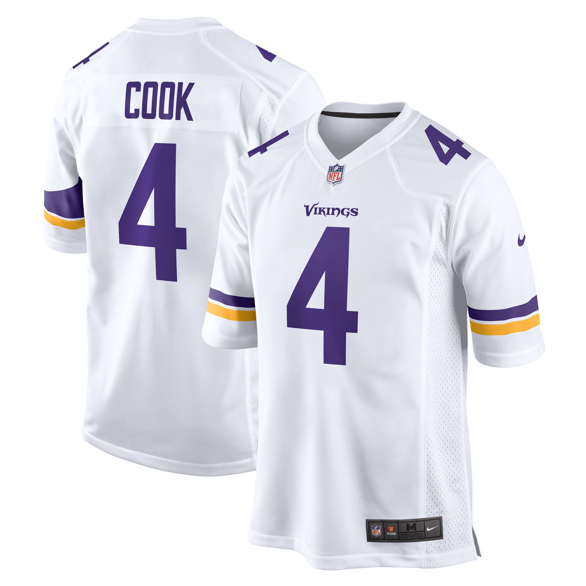 Men's Minnesota Vikings Dalvin Cook White Game Jersey Js7853