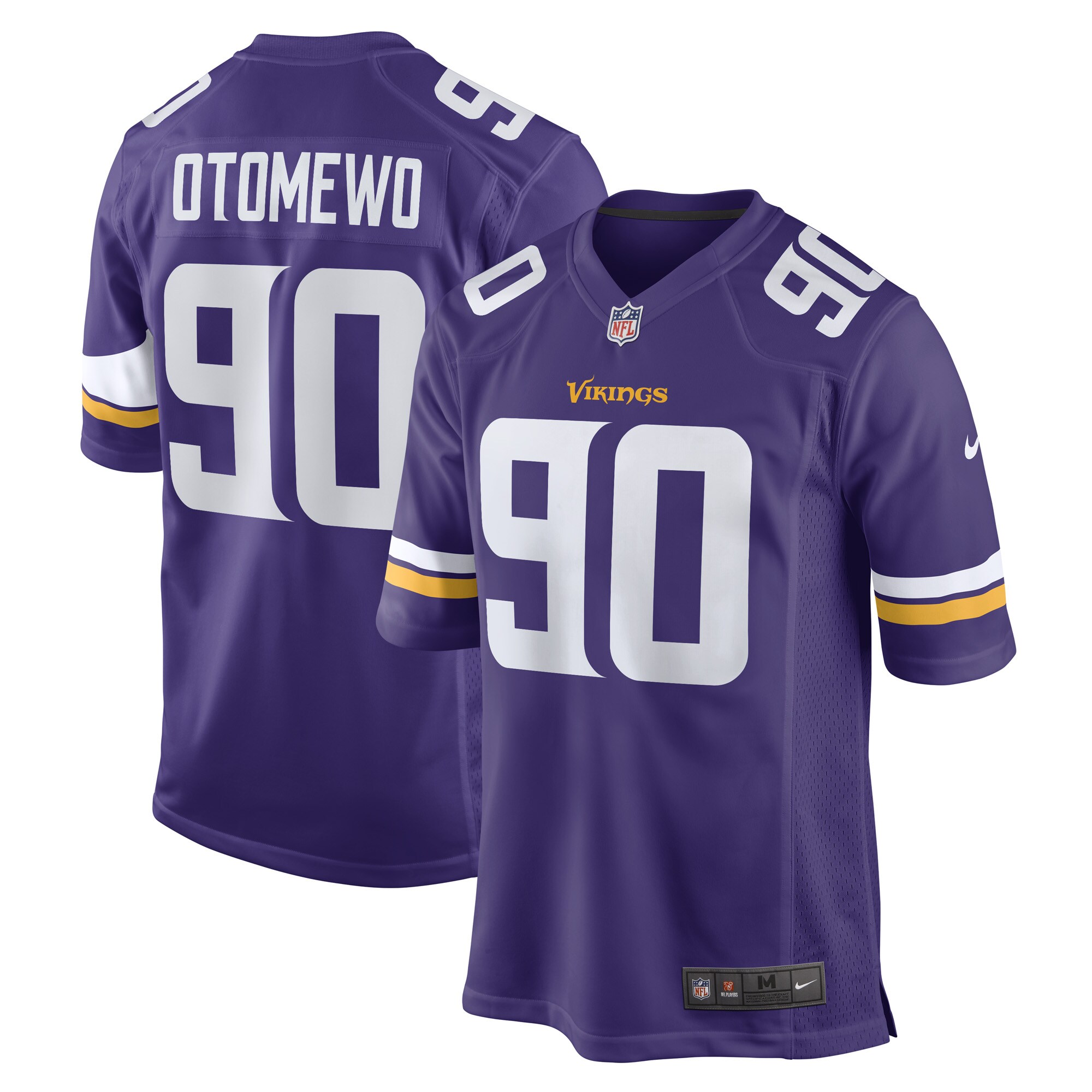 Men's Minnesota Vikings Esezi Otomewo Purple Game Player Jersey Js7306