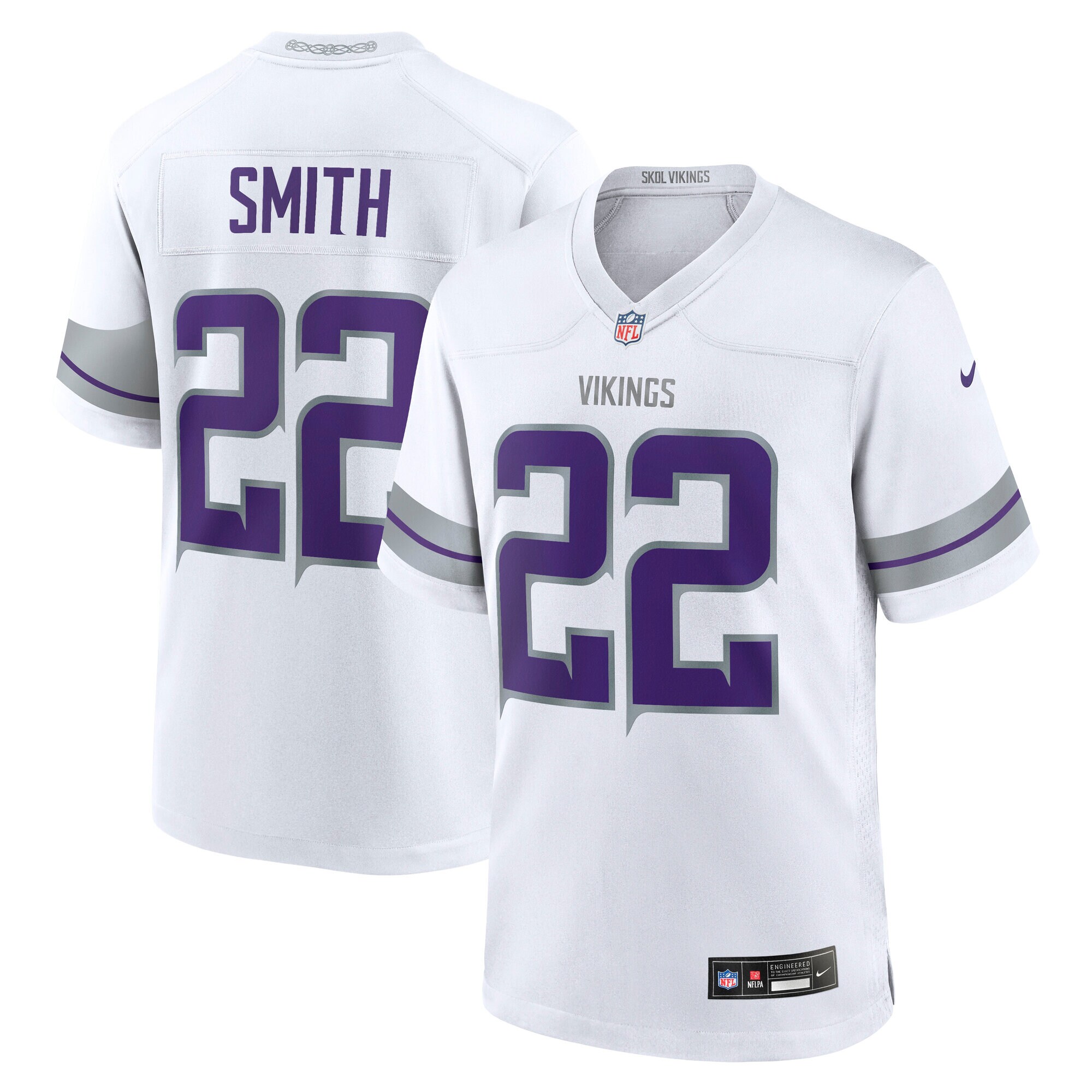 Men's Minnesota Vikings Harrison Smith White Alternate Game Jersey Js2614