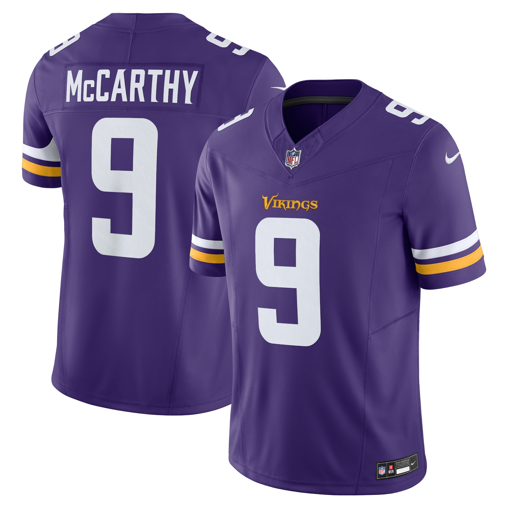 Men's Minnesota Vikings J.j. Mccarthy Purple Vapor F.u.s.e. Limited Jersey Js1557