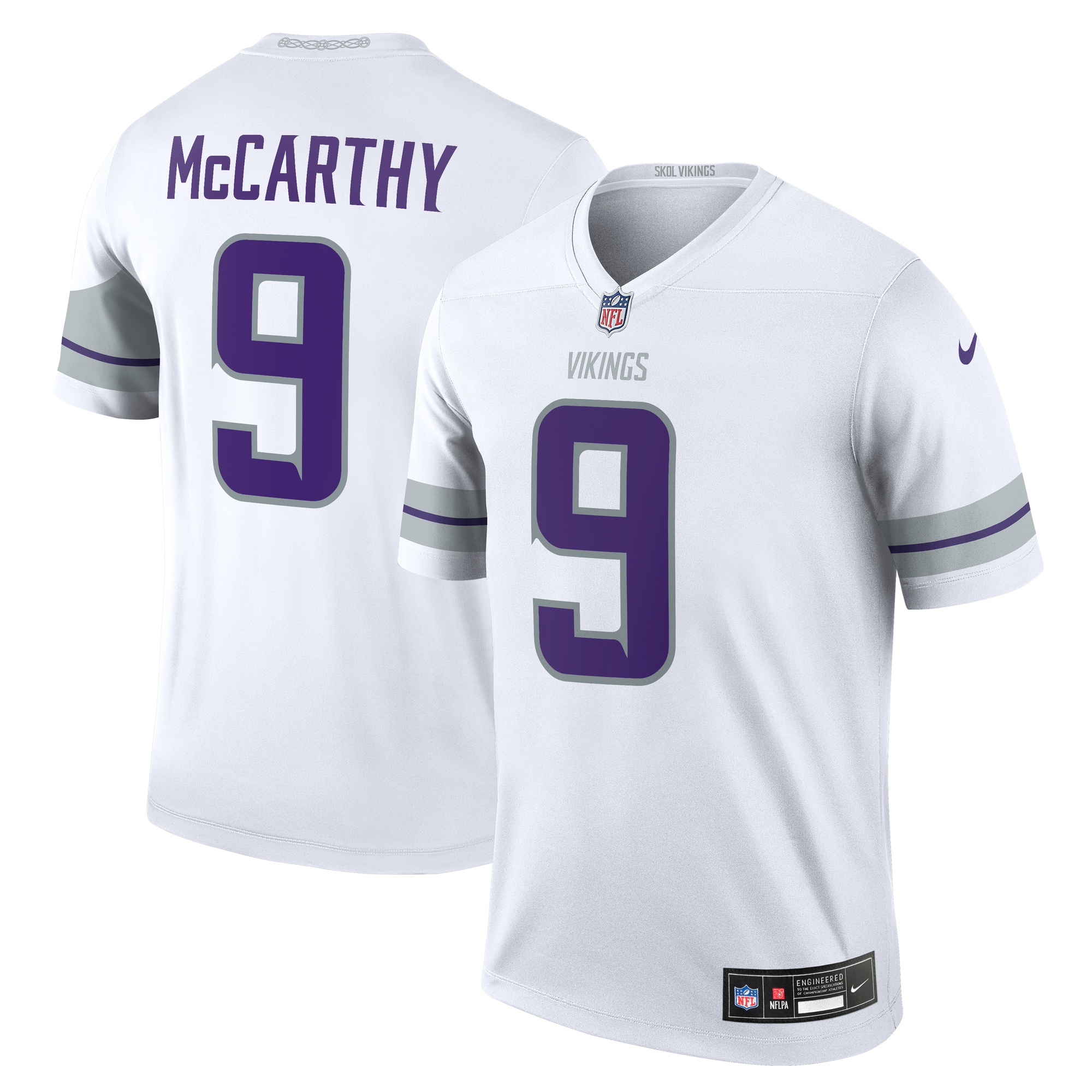 Men's Minnesota Vikings J.j. Mccarthy White Alternate Legend Player Performance Top Js5514