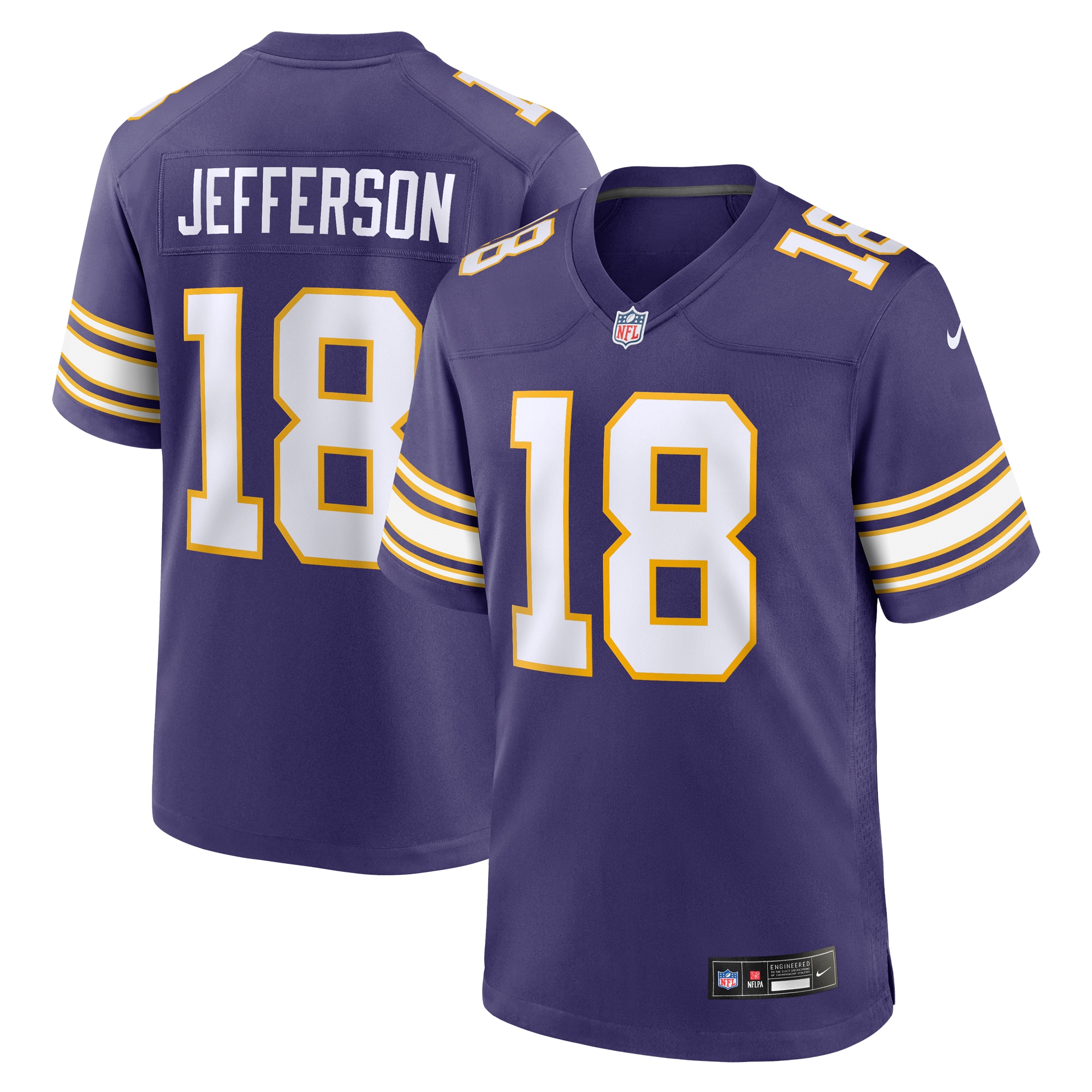 Men's Minnesota Vikings Justin Jefferson Purple Classic Player Game Jersey Js2633