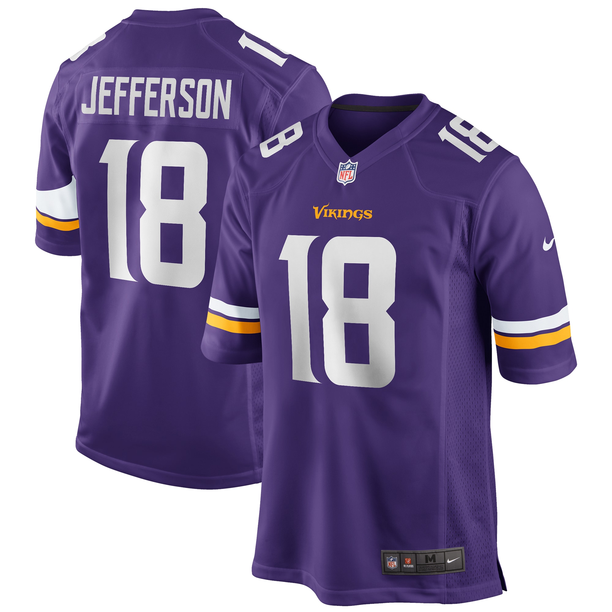 Men's Minnesota Vikings Justin Jefferson Purple Player Game Jersey Js8580