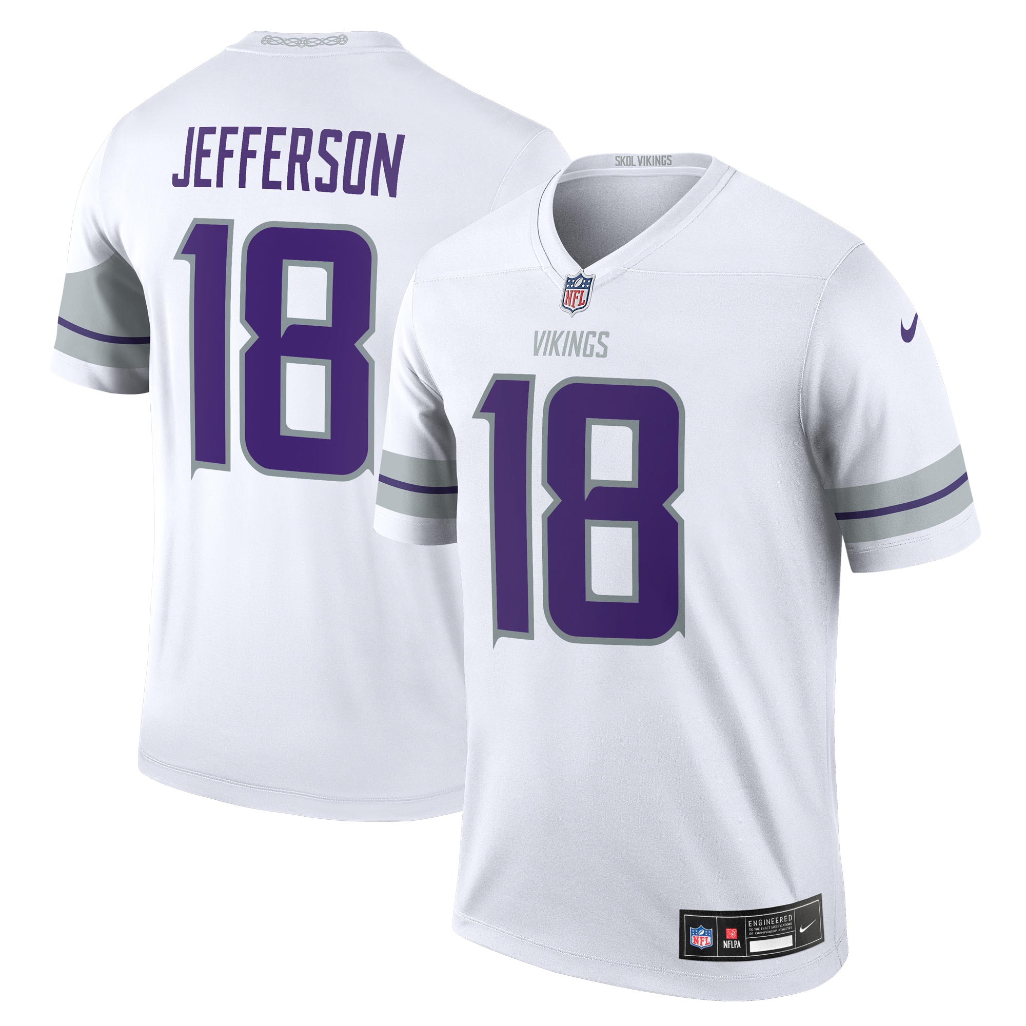 Men's Minnesota Vikings Justin Jefferson White Alternate Legend Player Performance Top Js4438