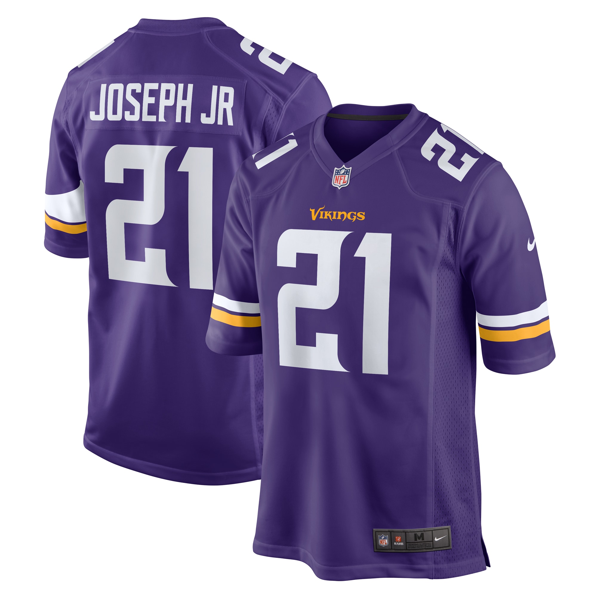 Men's Minnesota Vikings Kelvin Joseph Jr. Purple Team Game Jersey Js2064
