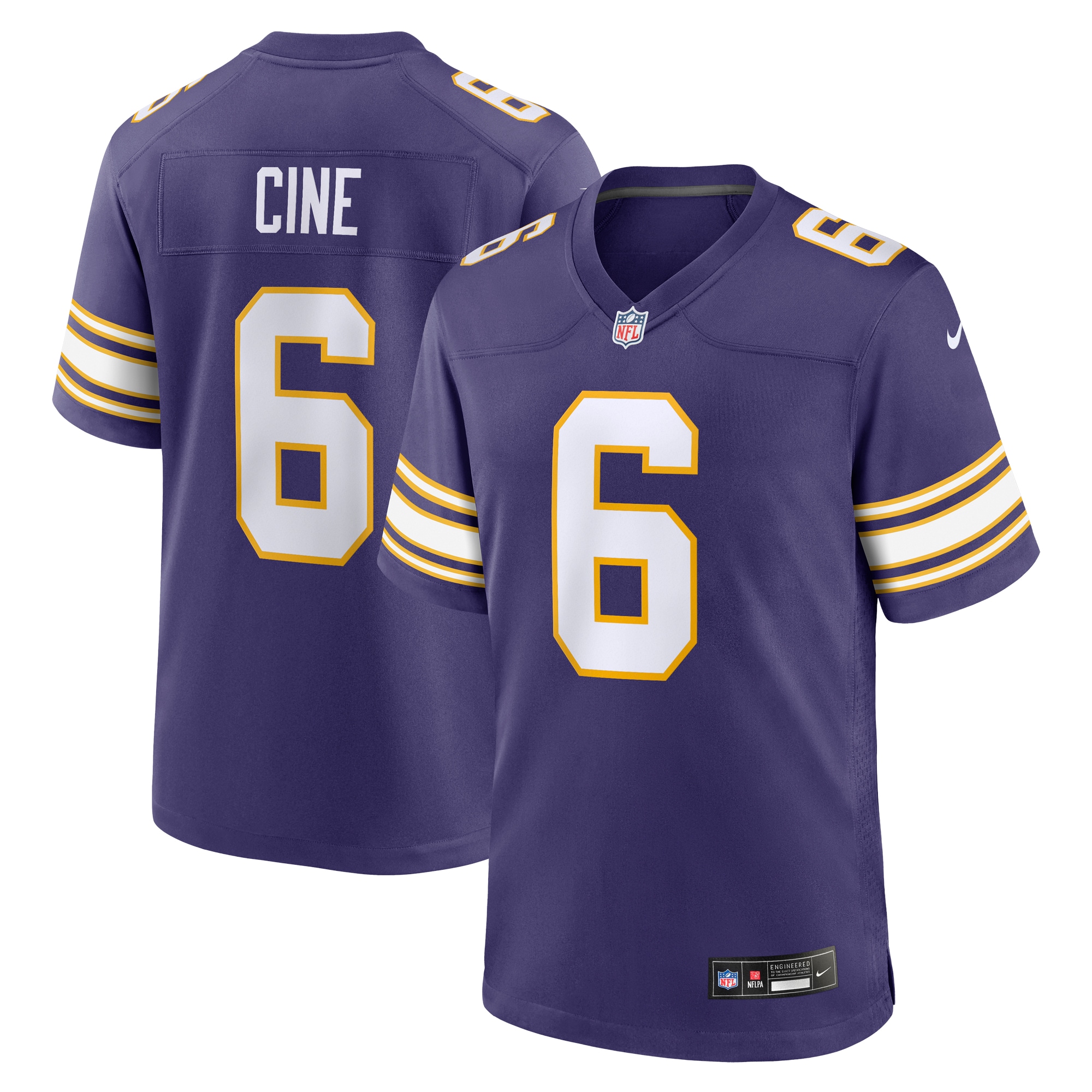 Men's Minnesota Vikings Lewis Cine Purple Classic Player Game Jersey Js9996