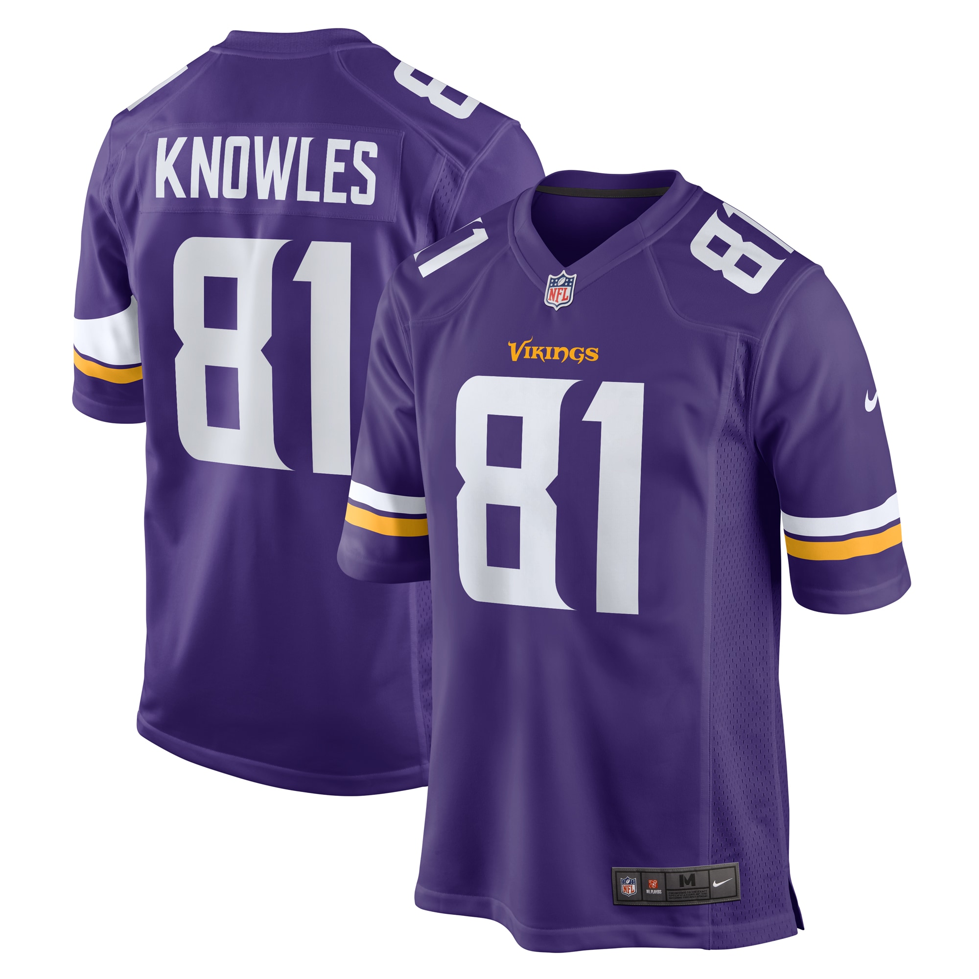 Men's Minnesota Vikings Malik Knowles Purple Team Game Jersey Js7150