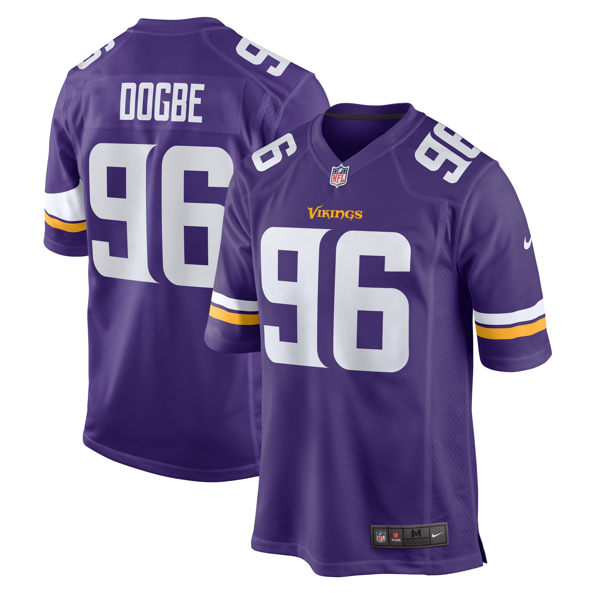 Men's Minnesota Vikings Michael Dogbe Purple Team Game Jersey Js9261