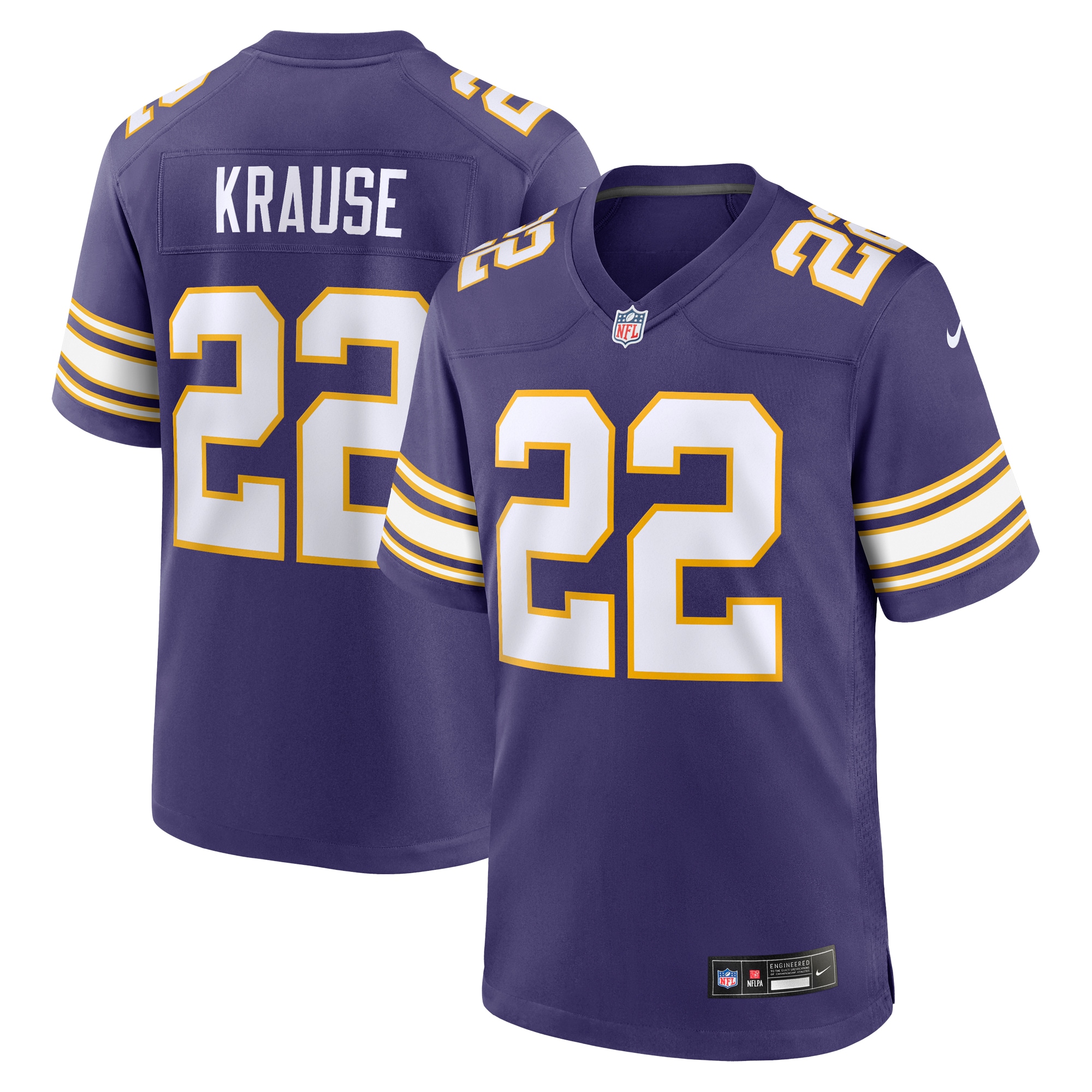 Men's Minnesota Vikings Paul Krause Purple Classic Retired Player Jersey Js3446