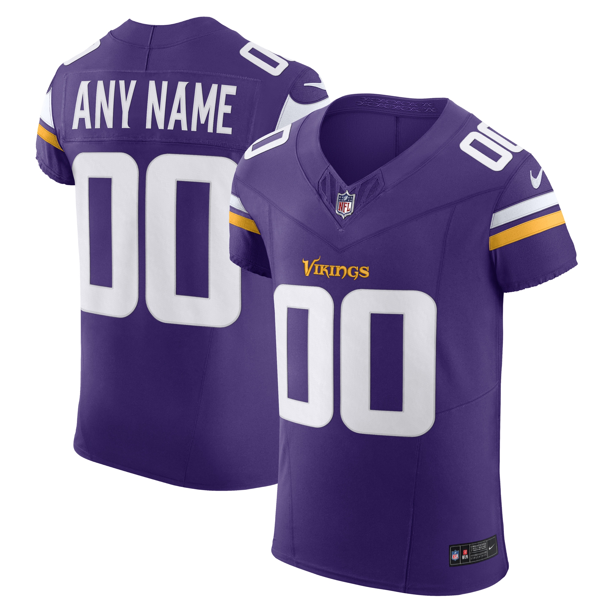 Men's Minnesota Vikings Purple Vapor F.u.s.e. Elite Custom Jersey Js8046