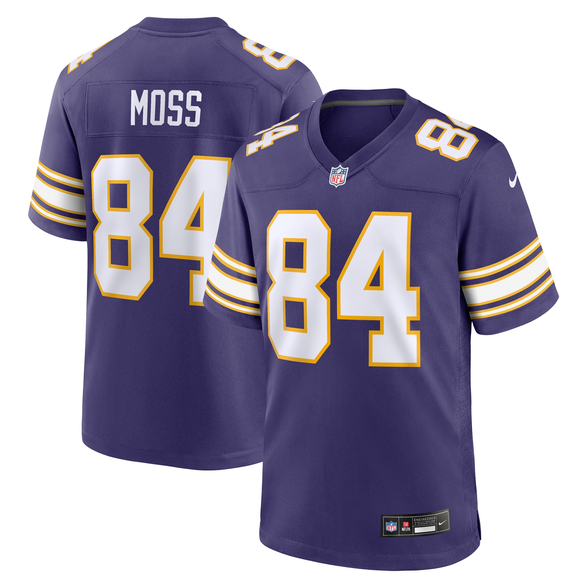 Men's Minnesota Vikings Randy Moss Purple Classic Retired Player Game Jersey Js9534