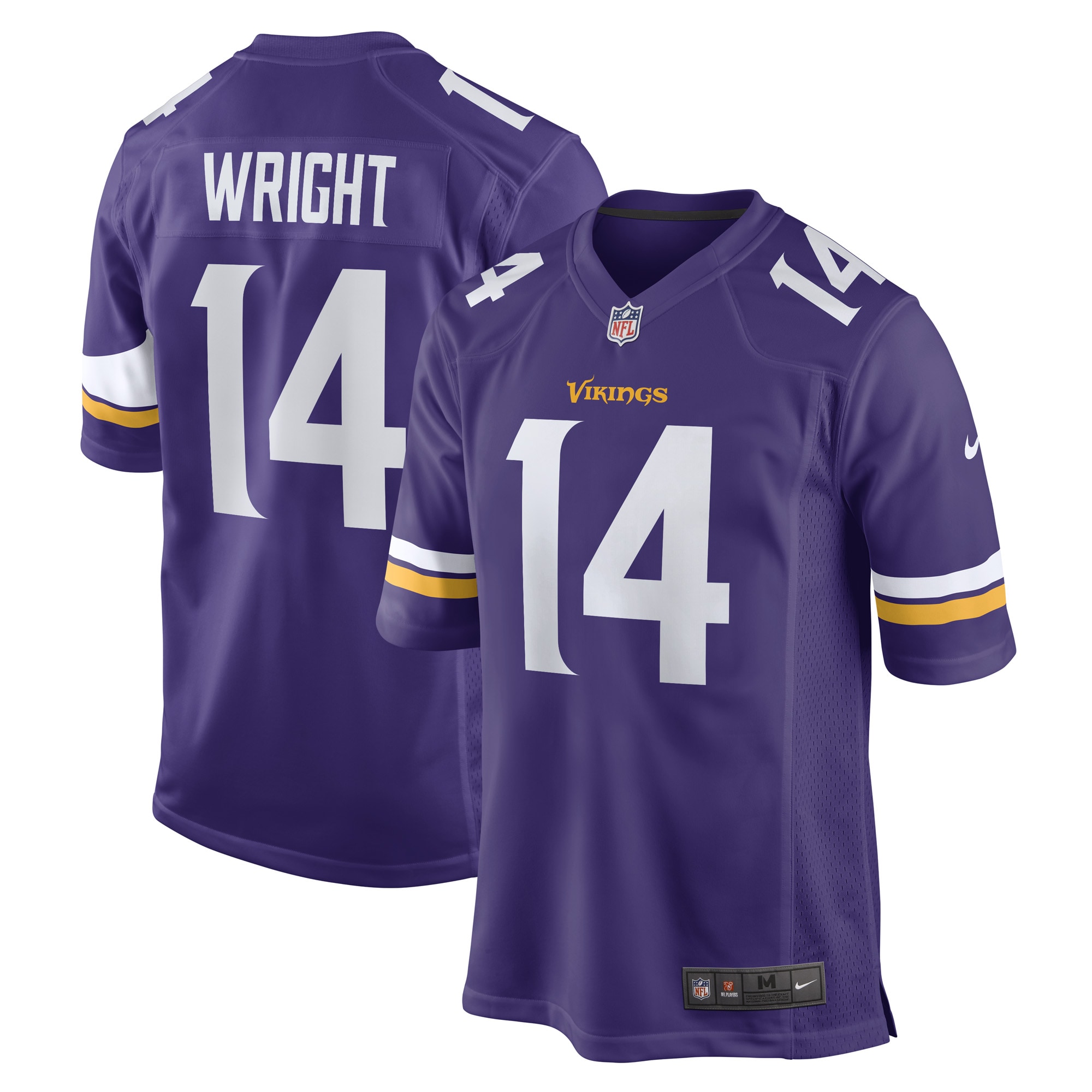 Men's Minnesota Vikings Ryan Wright Purple Game Player Jersey Js3814