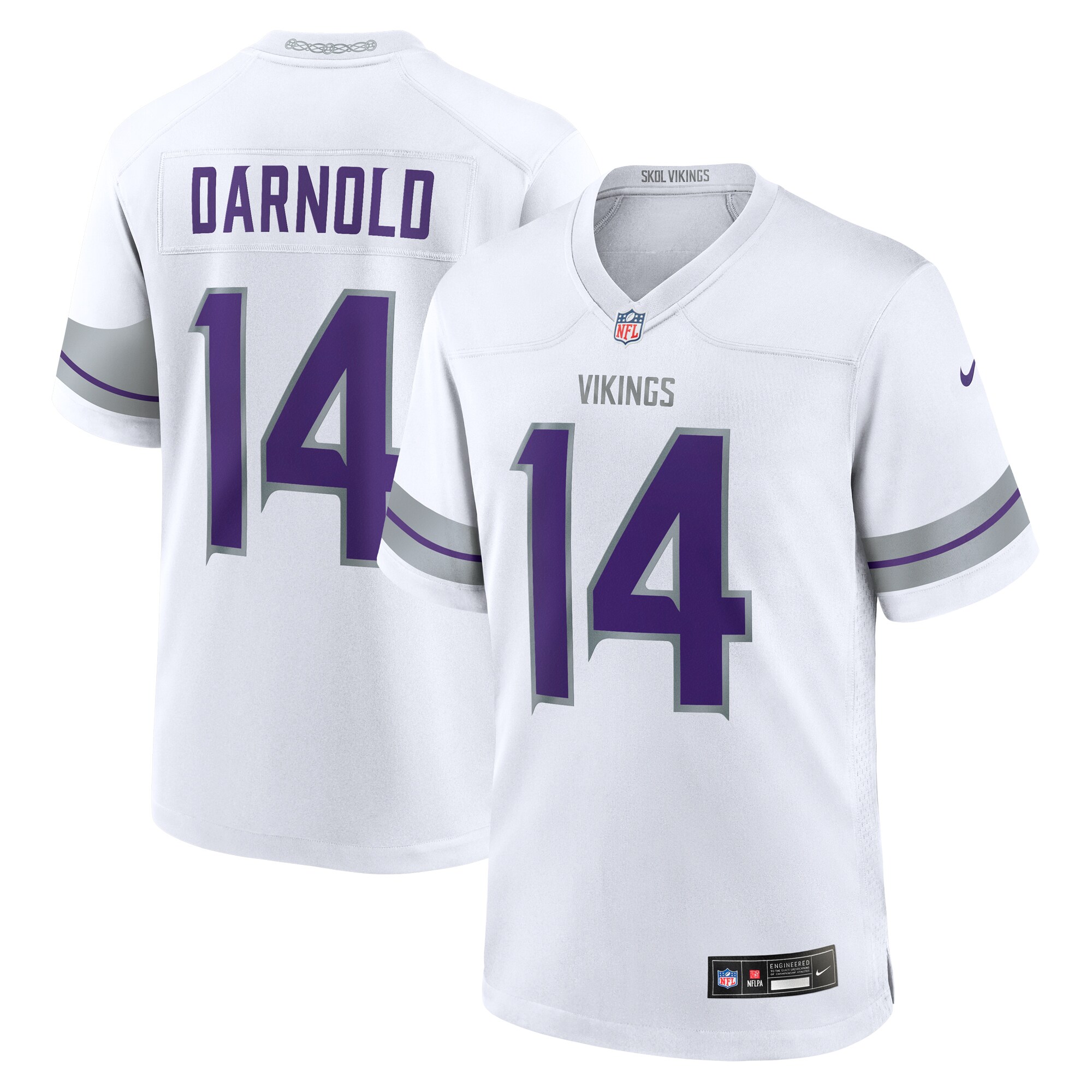 Men's Minnesota Vikings Sam Darnold White Alternate Game Player Jersey Js2345