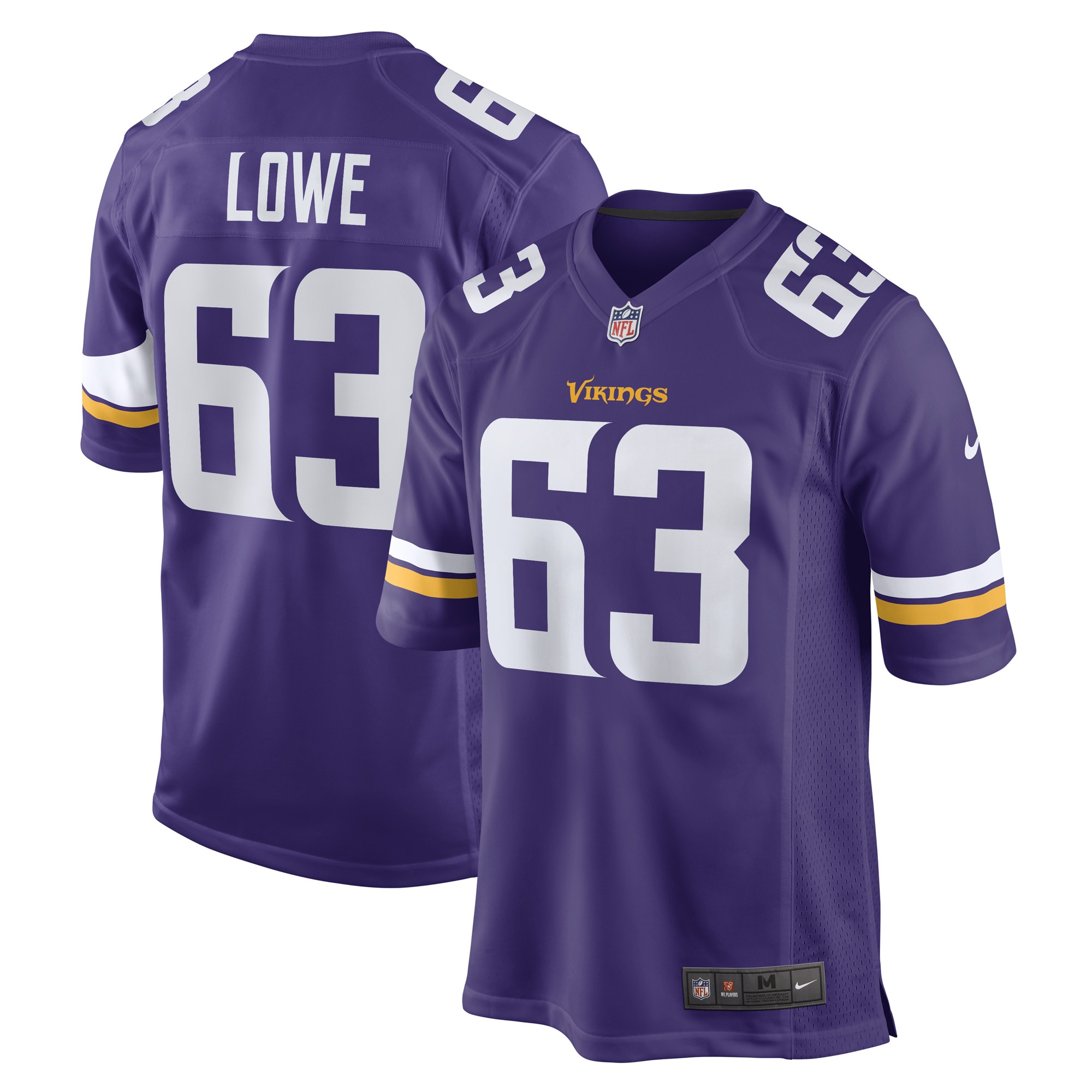 Men's Minnesota Vikings Vederian Lowe Purple Game Player Jersey Js4213