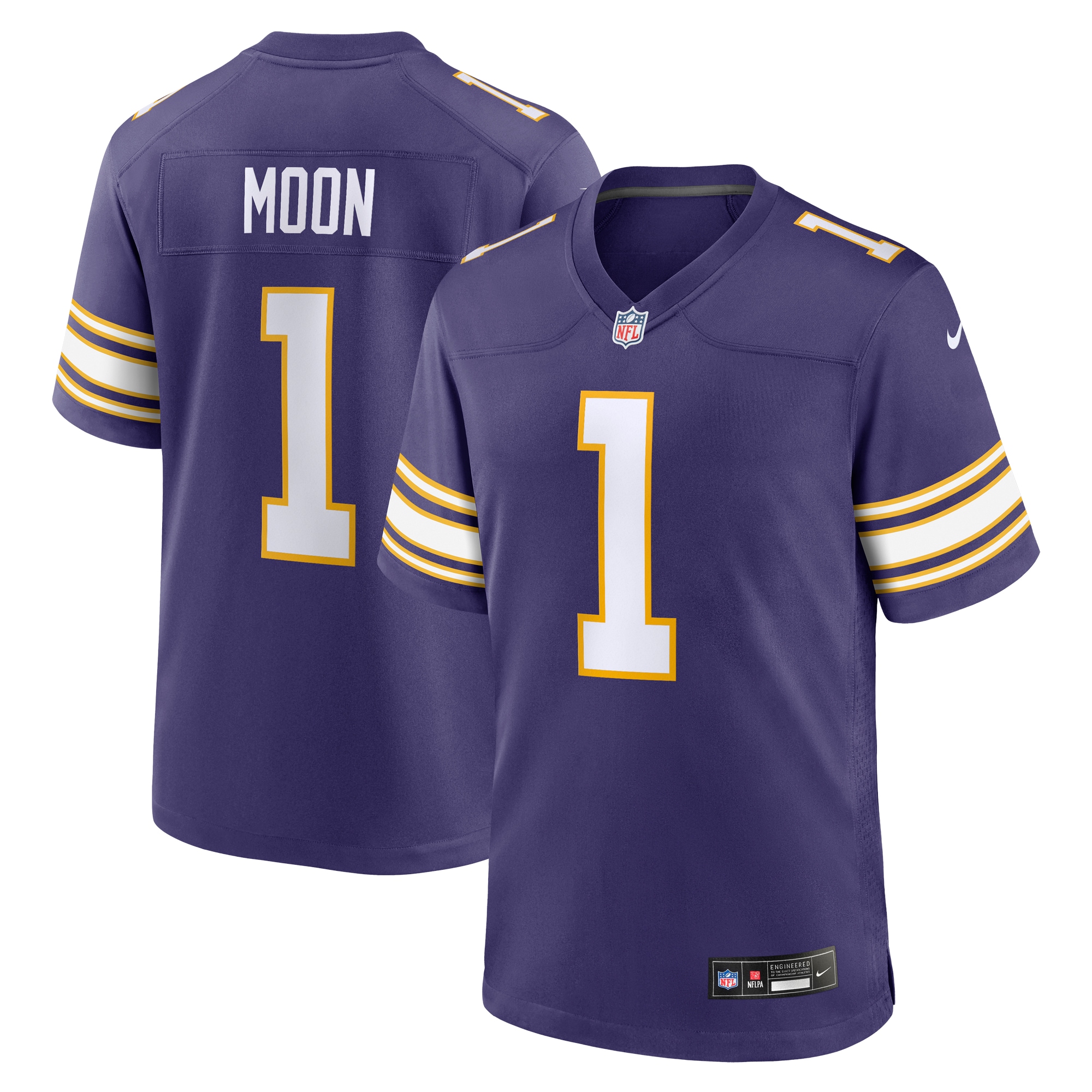 Men's Minnesota Vikings Warren Moon Purple Classic Retired Player Game Jersey Js7821