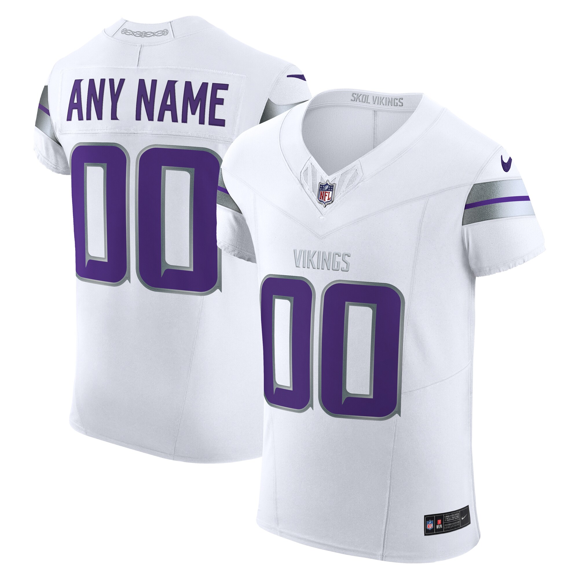Men's Minnesota Vikings White Vapor F.u.s.e. Elite Custom Jersey Js4180