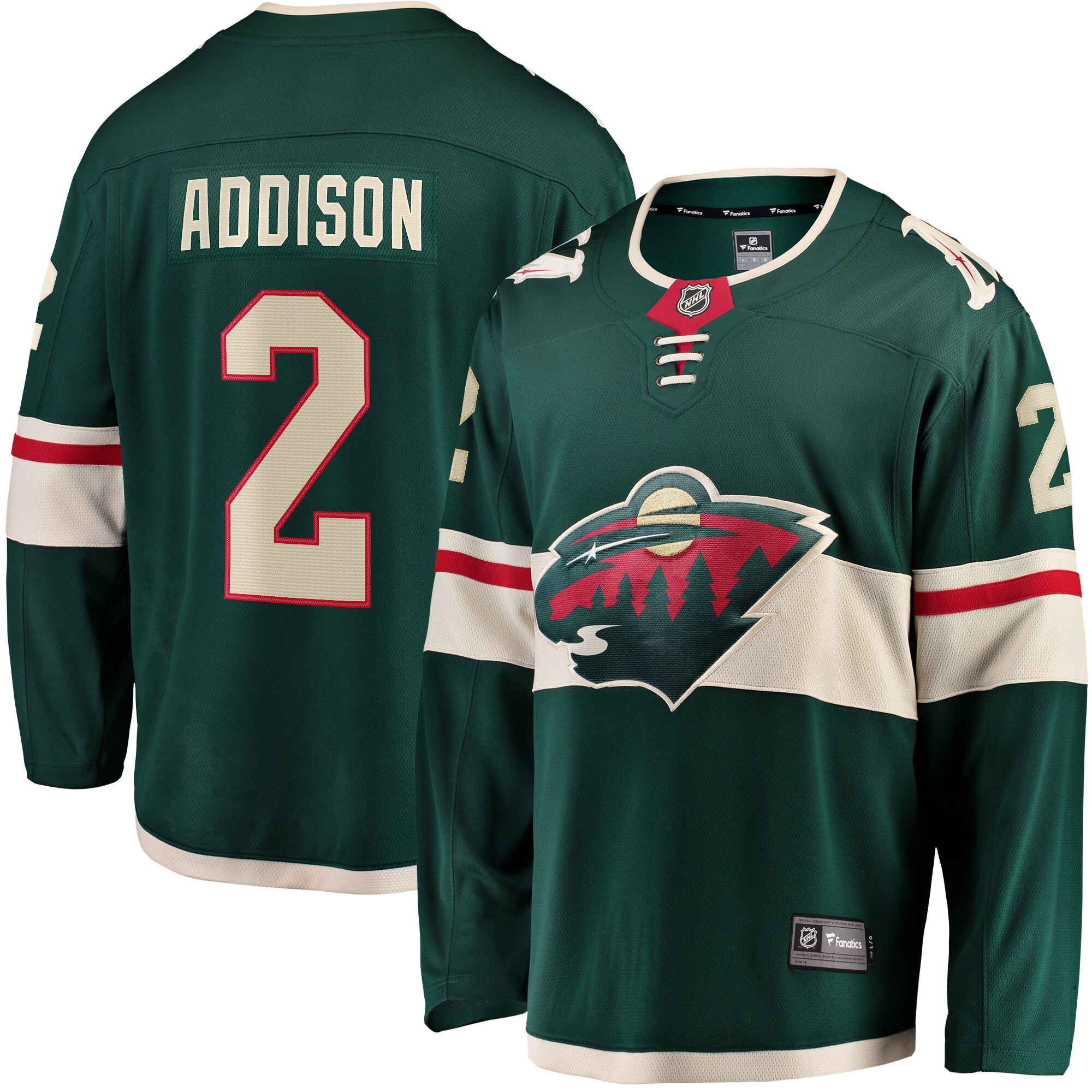 Men's Minnesota Wild Calen Addison Green Home Breakaway Player Jersey
