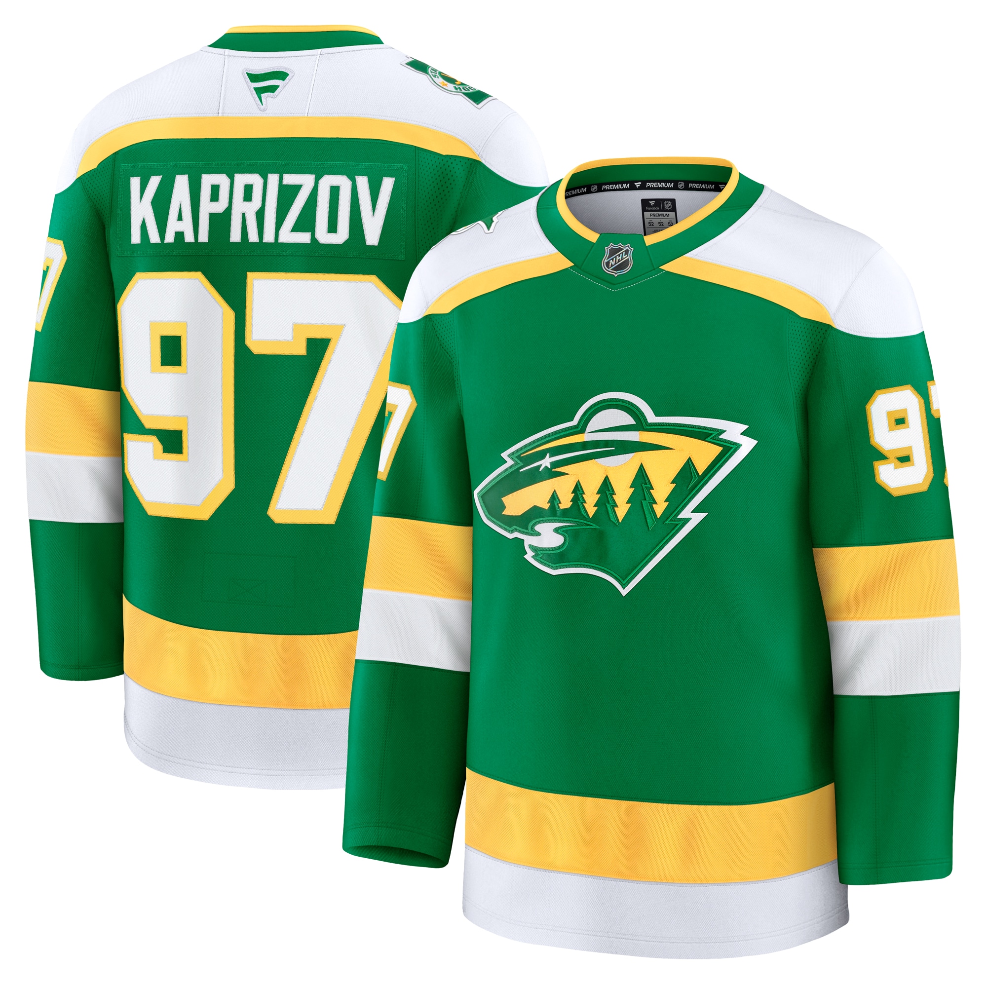 Men's Minnesota Wild Kirill Kaprizov Green Alternate Premium Jersey