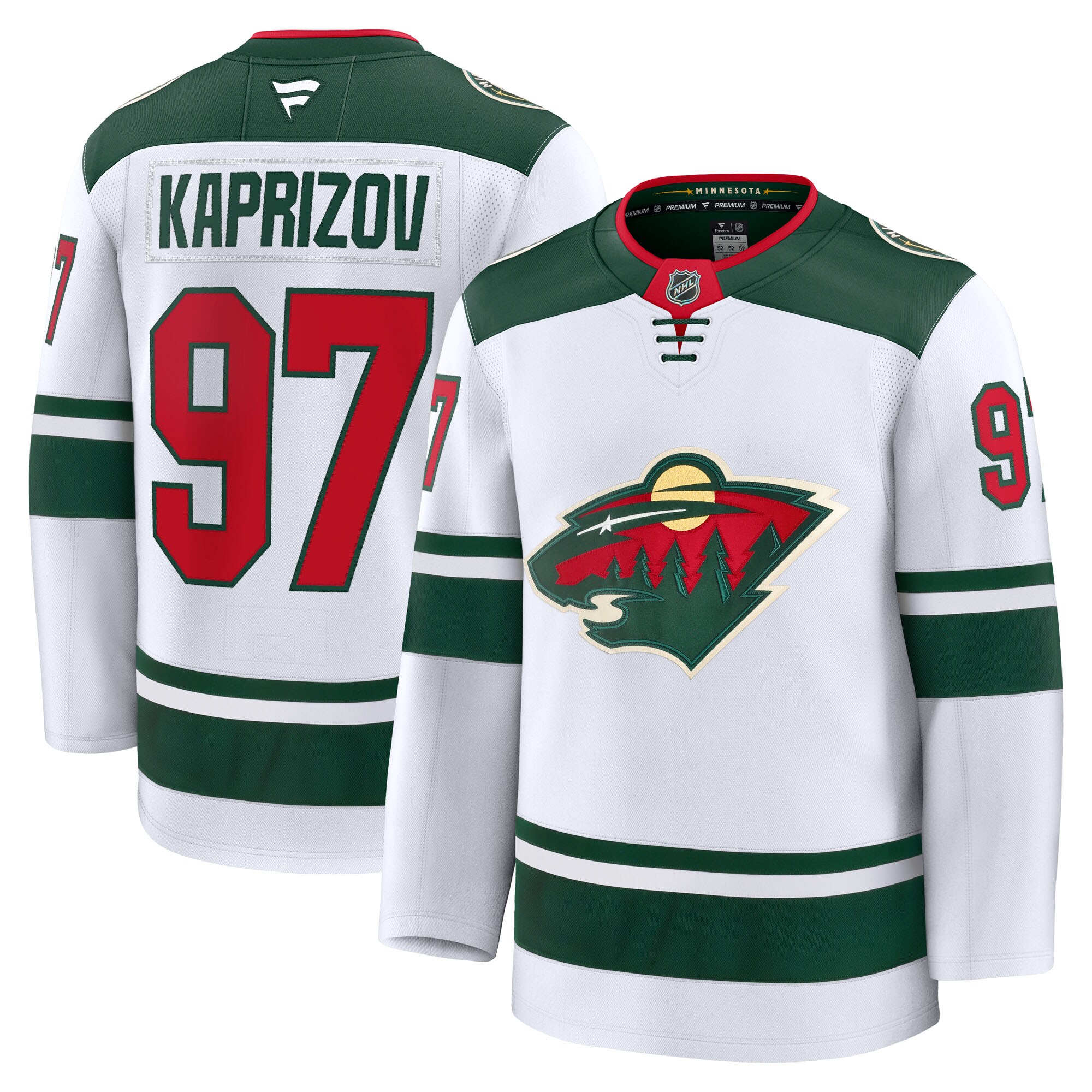 Men's Minnesota Wild Kirill Kaprizov White Away Premium Jersey