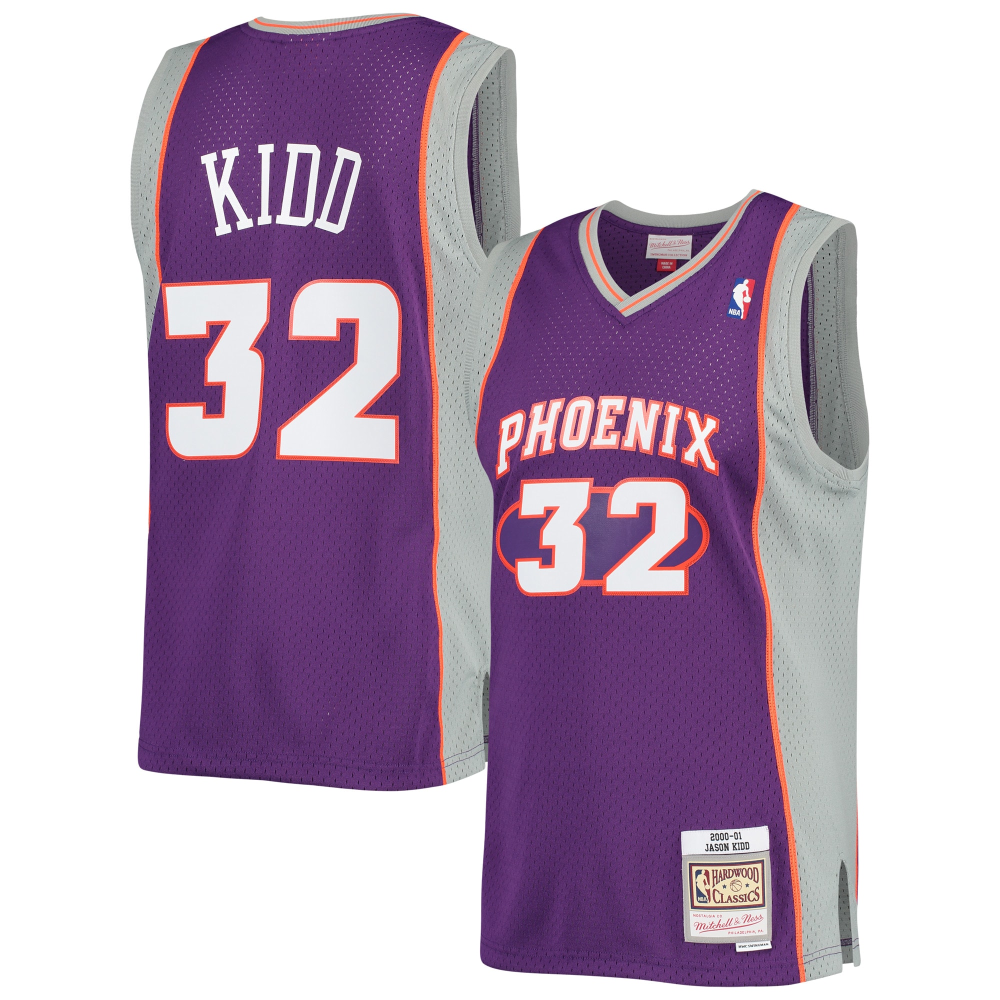 Men's Mitchell & Ness Jason Kidd Purple Phoenix Suns 2000-2001 Hardwood Classics Swingman Jersey