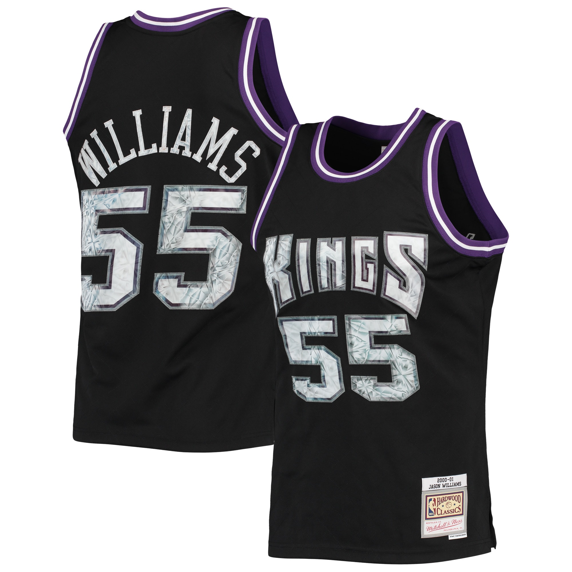 Men's Mitchell & Ness Jason Williams Black Sacramento Kings 2000/01 Hardwood Classics Nba 75th Anniversary Diamond Swingman Jersey