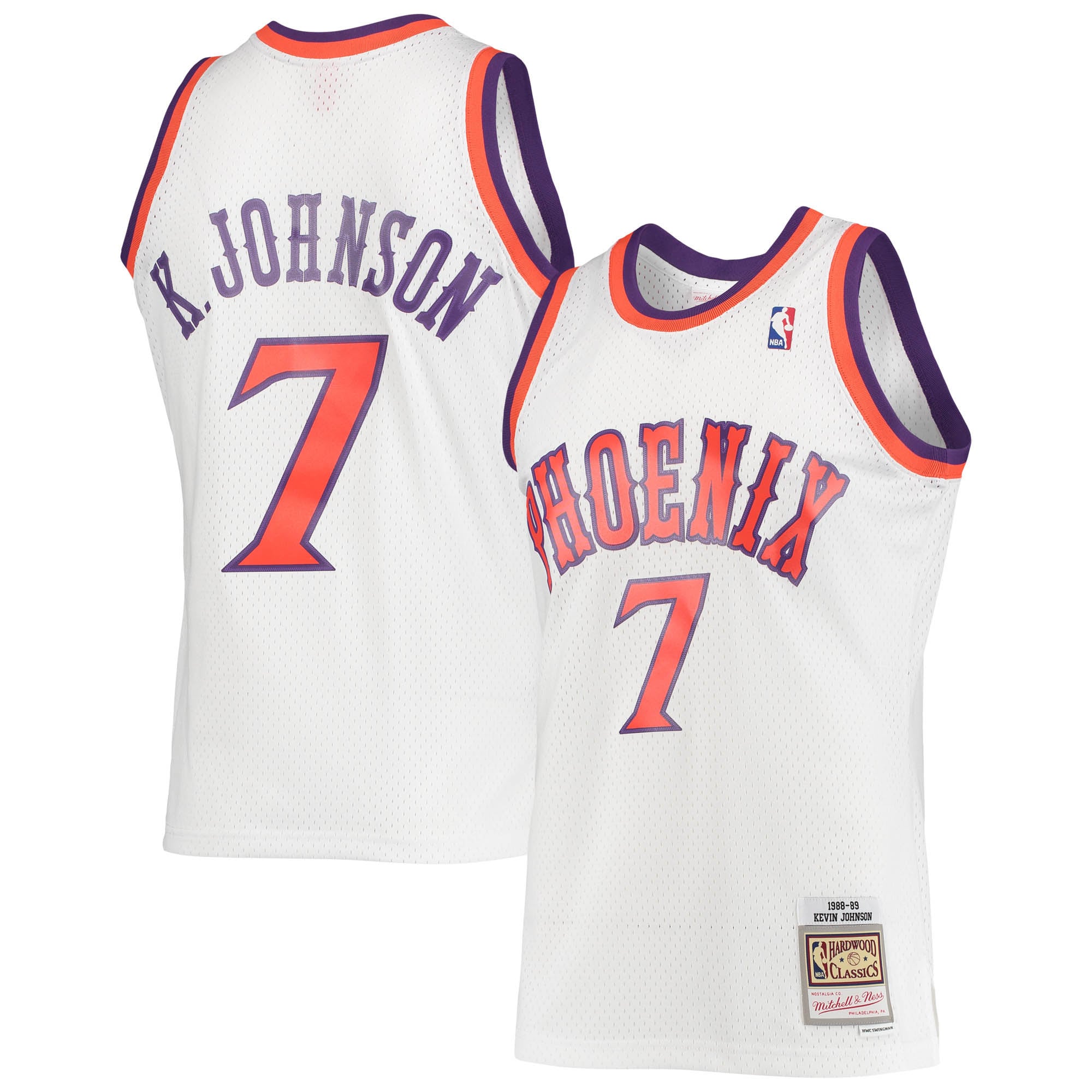 Men's Mitchell & Ness Kevin Johnson White Phoenix Suns 1989-90 Hardwood Classics Swingman Jersey