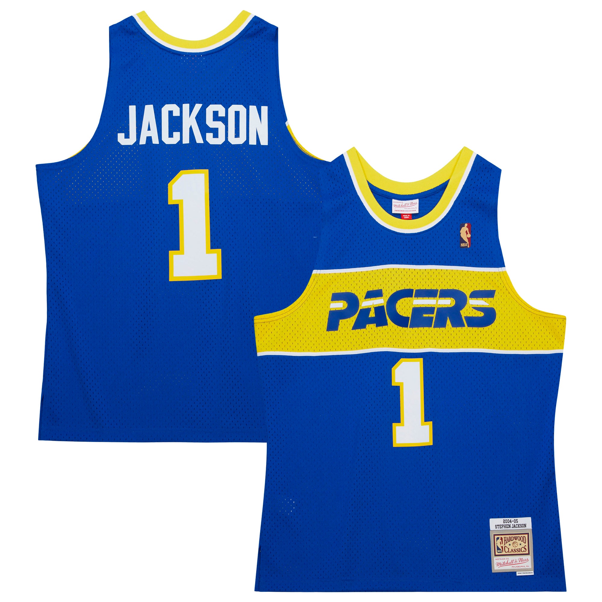 Men's Mitchell & Ness Stephen Jackson Royal Indiana Pacers 2004/05 Hardwood Classics Swingman Jersey