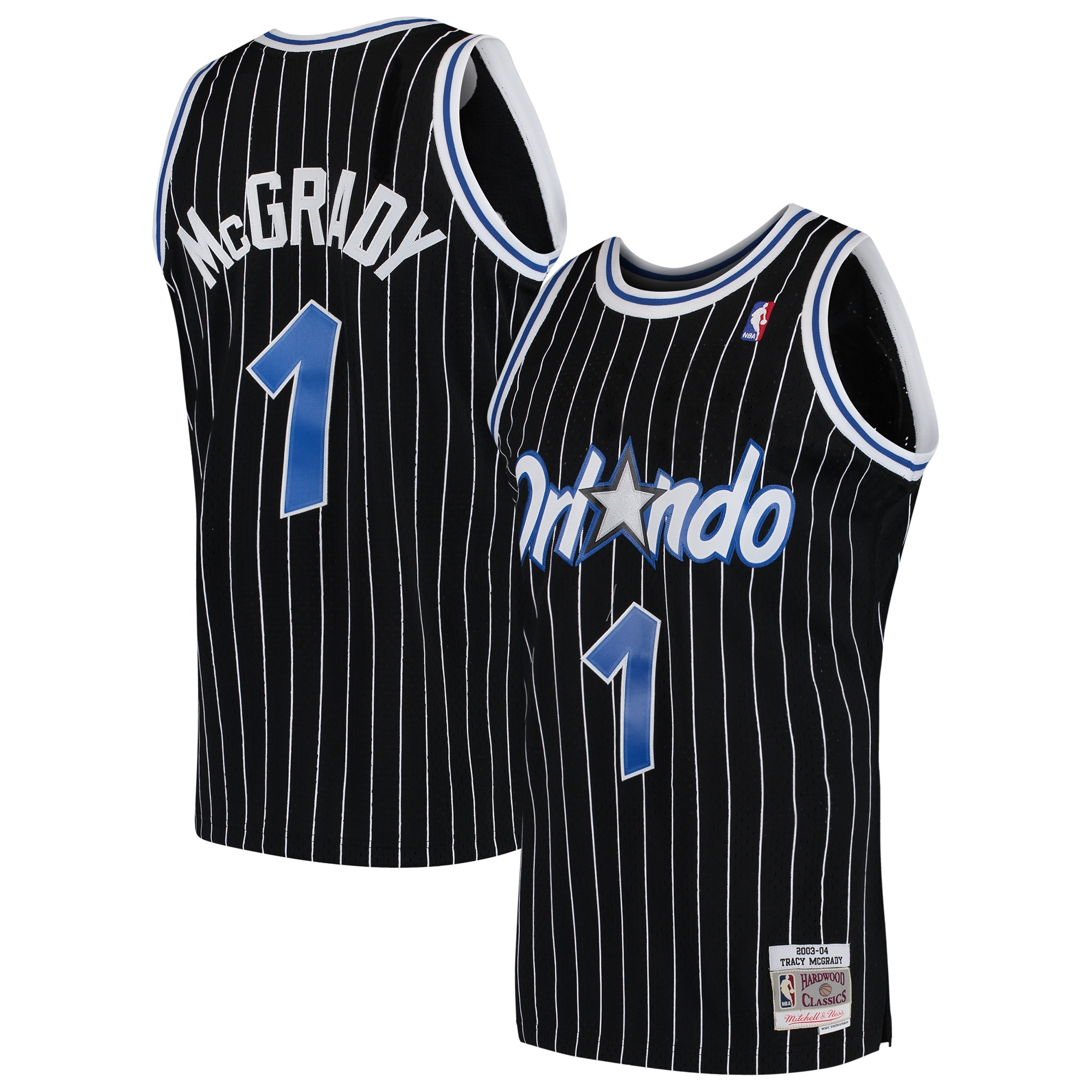Men's Mitchell & Ness Tracy Mcgrady Black Orlando Magic 2003-04 Hardwood Classics Swingman Jersey