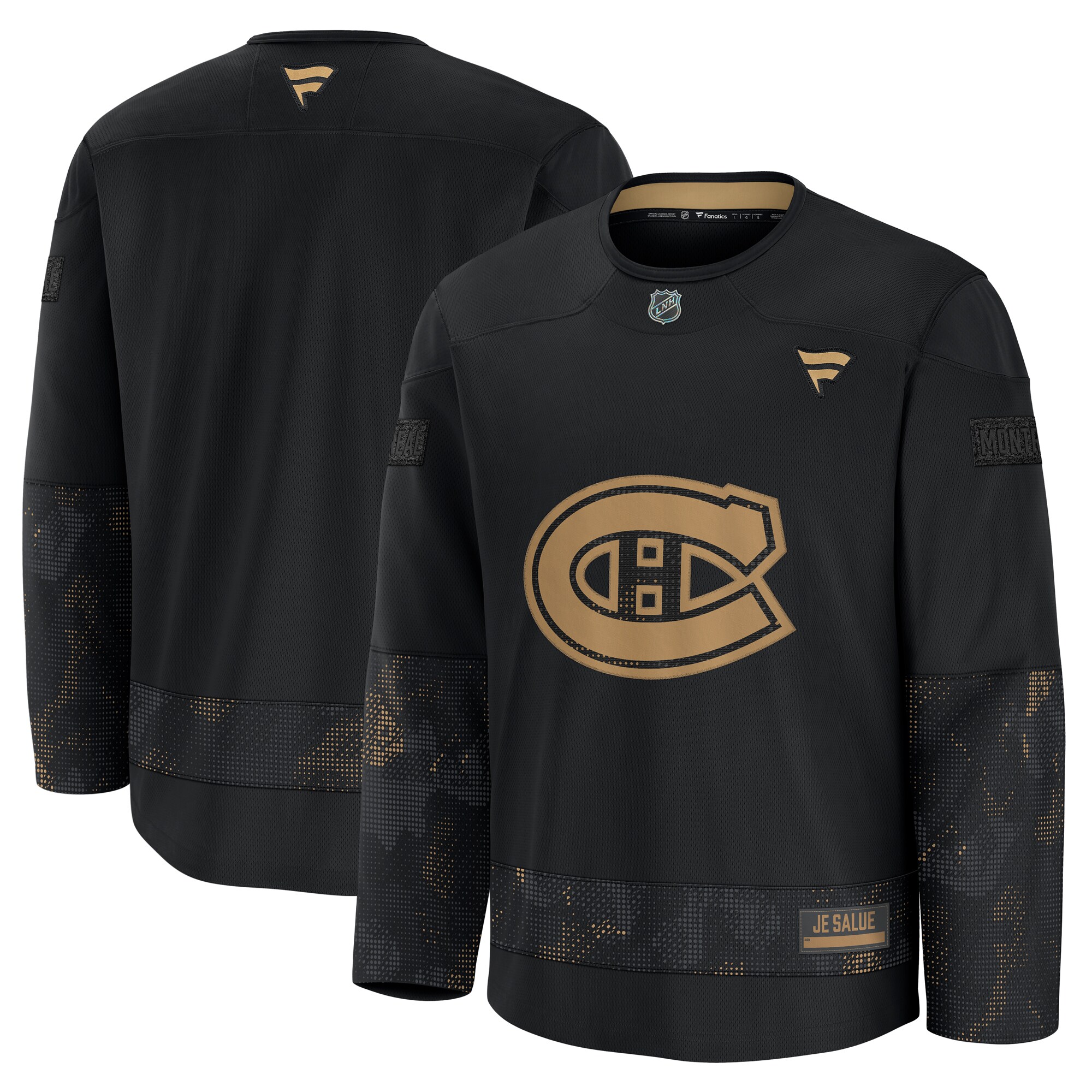 Men's Montreal Canadiens Black 2024 Military Appreciation Practice Jersey