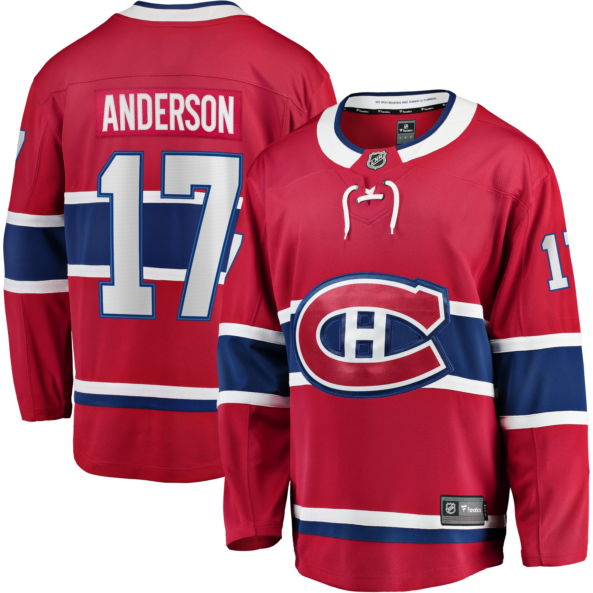 Men's Montreal Canadiens Josh Anderson Red Breakaway Player Jersey