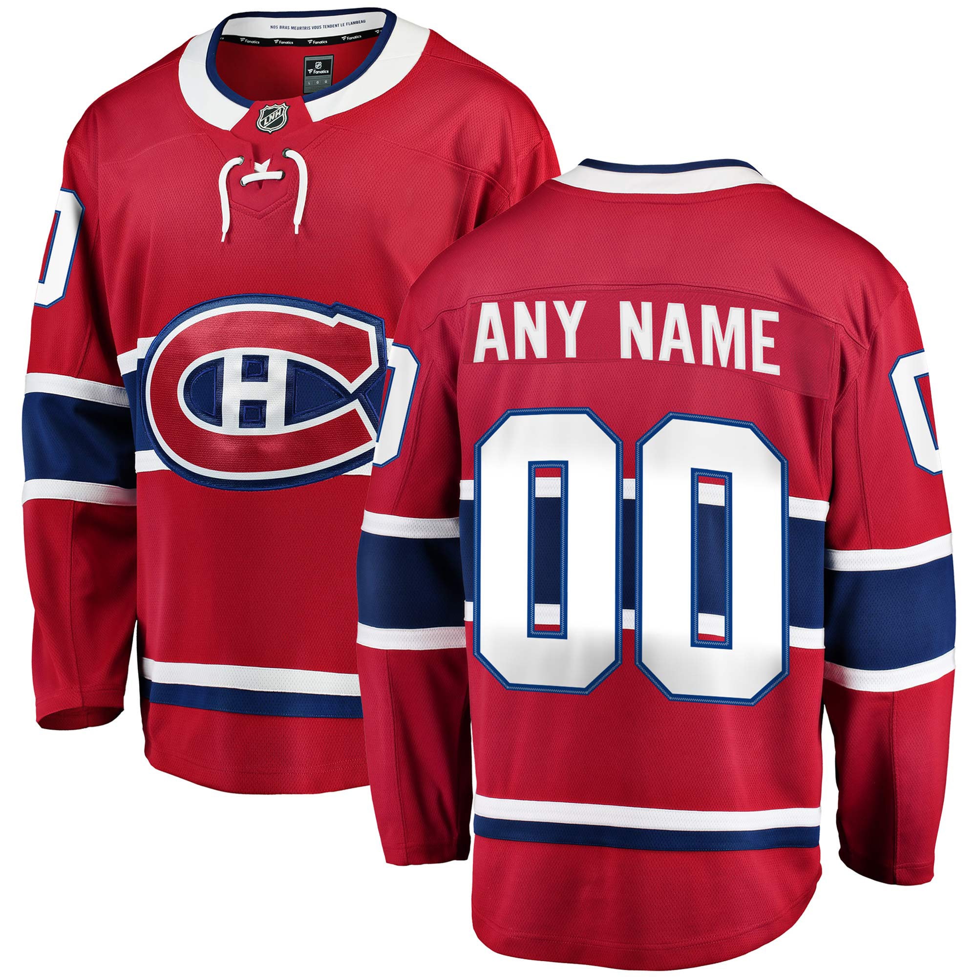 Men's Montreal Canadiens Red Home Breakaway Custom Jersey
