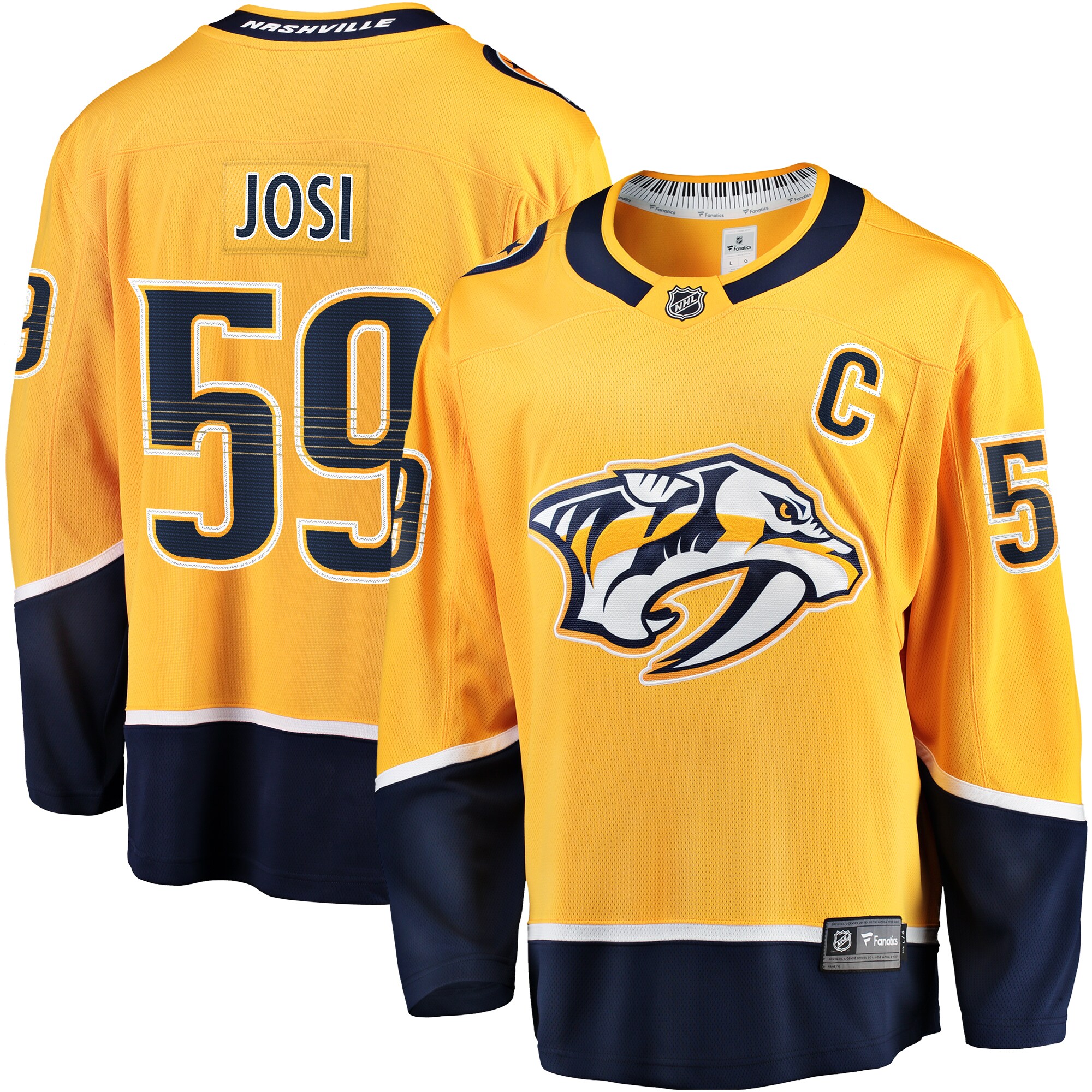 Men's Nashville Predators Roman Josi Gold Home Breakaway Jersey