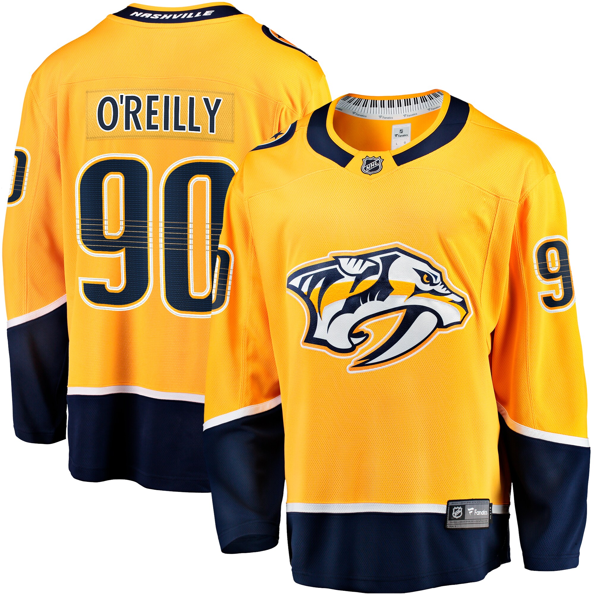 Men's Nashville Predators Ryan O'reilly Gold Home Premier Breakaway Player Jersey