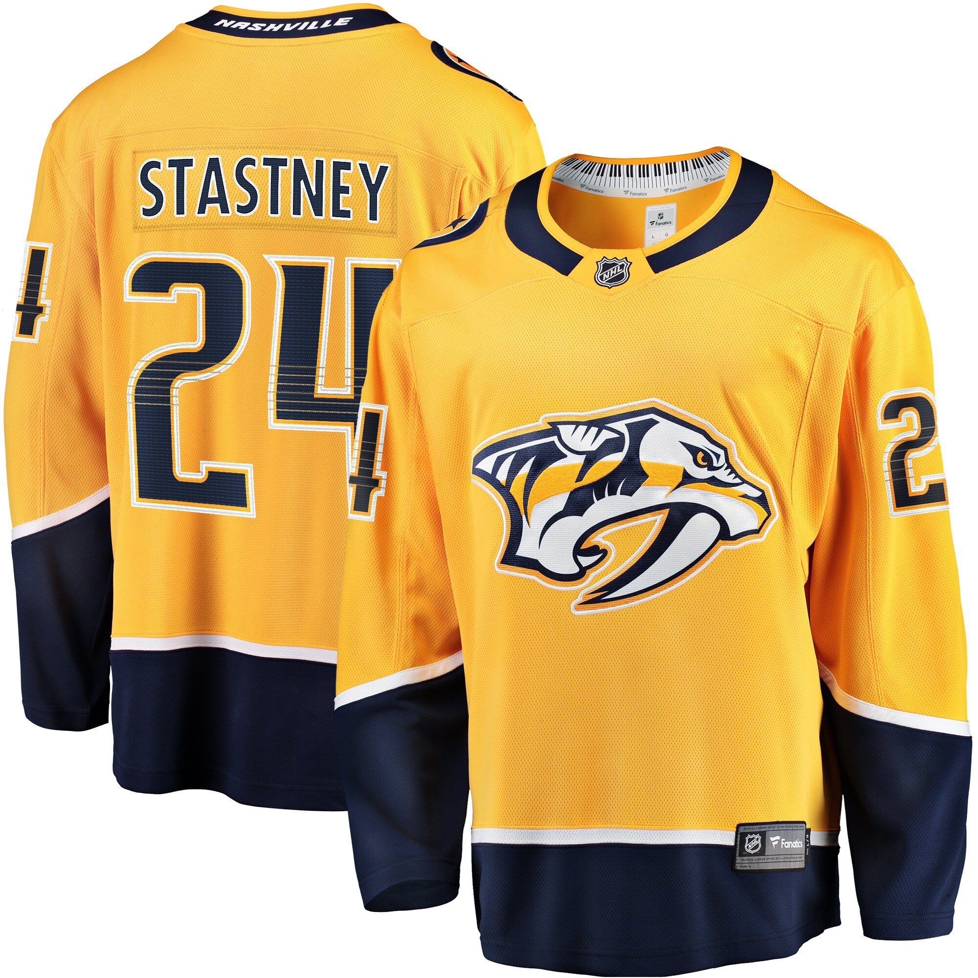 Men's Nashville Predators Spencer Stastney Gold Premier Breakaway Player Jersey
