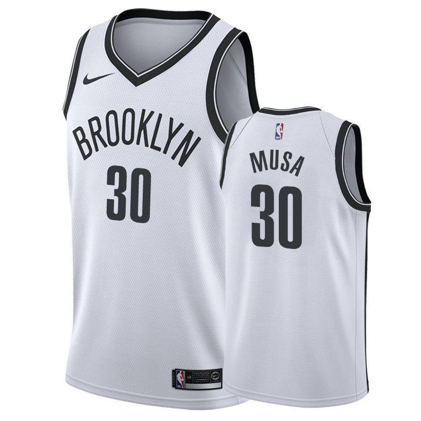 Men's Nets Male Dzanan Musa 30 Association White Jersey