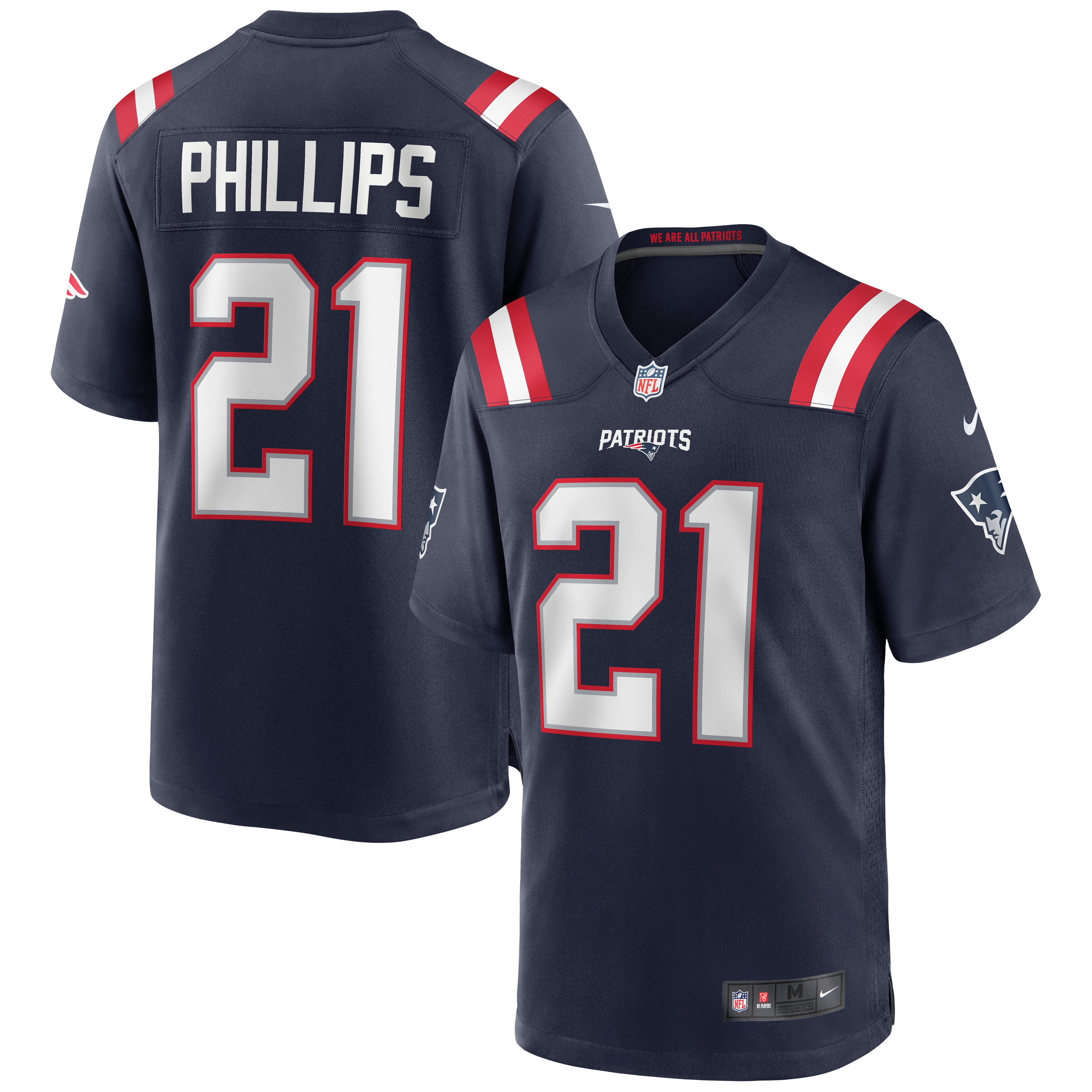 Men's New England Patriots Adrian Phillips Navy Game Jersey Js6431