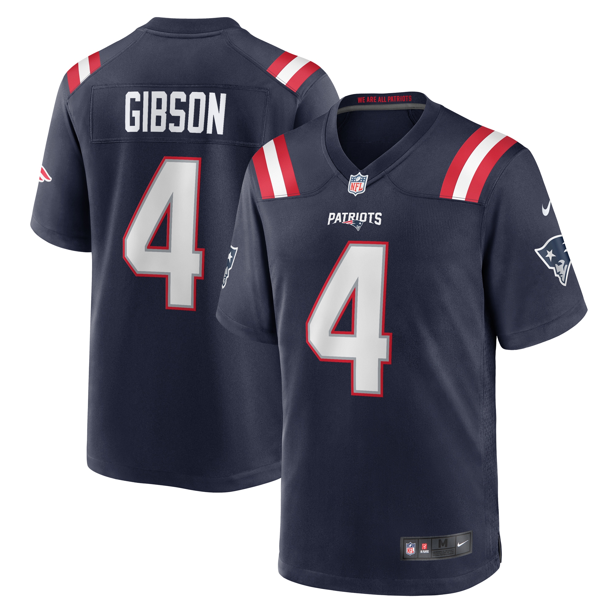 Men's New England Patriots Antonio Gibson Navy Game Jersey Js7646