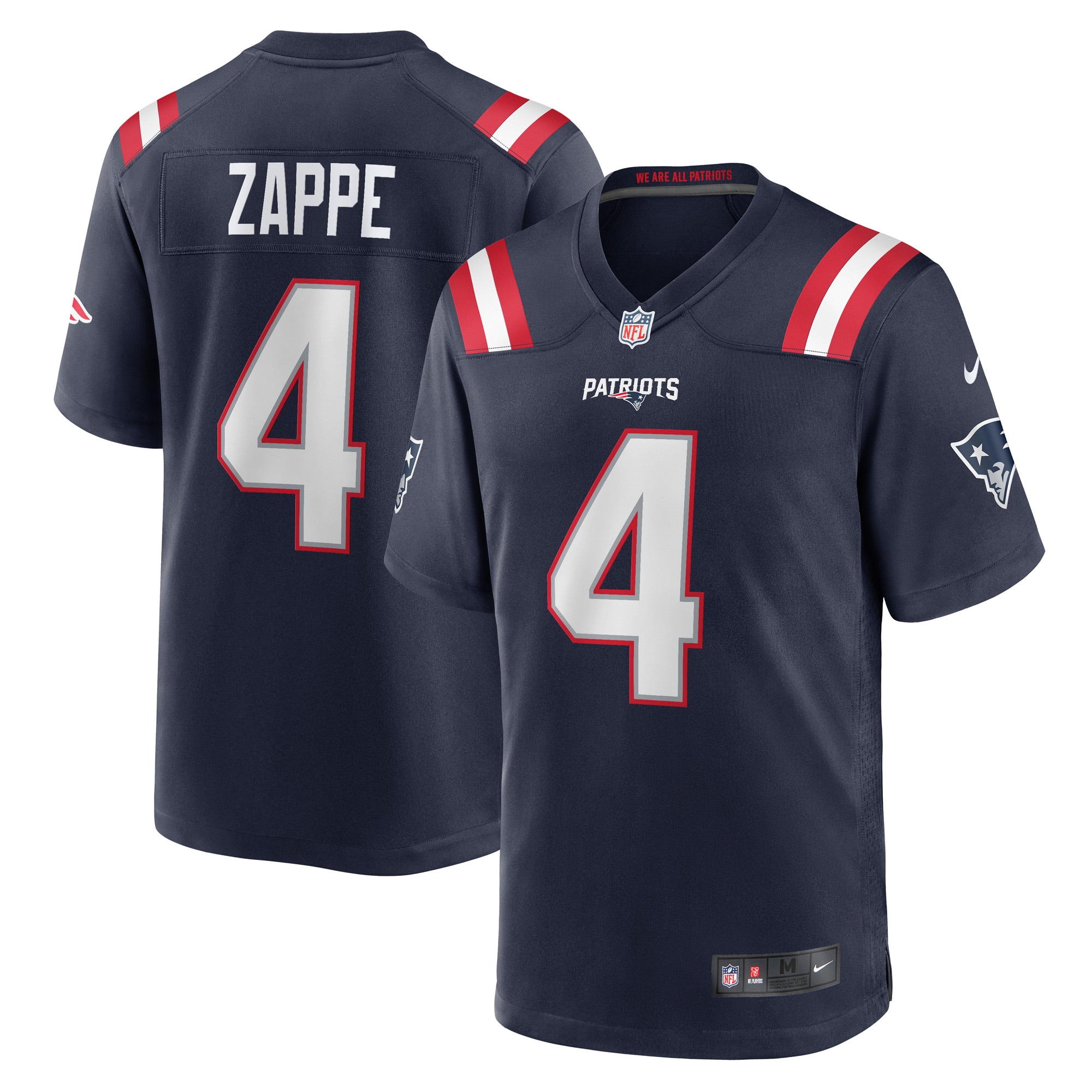 Men's New England Patriots Bailey Zappe Navy Game Player Jersey Js8134